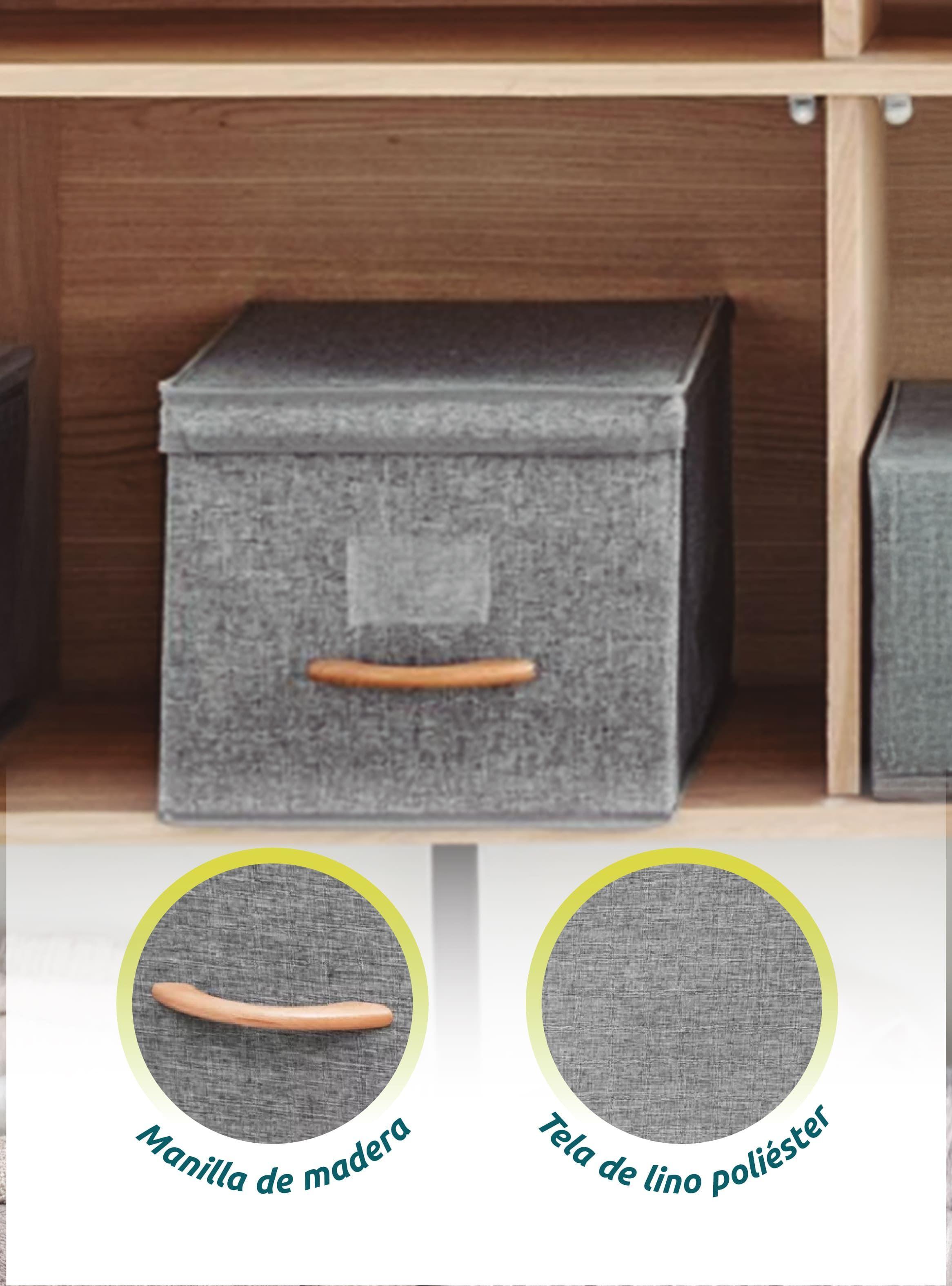 Pack 2 Cajas Organizadoras Plegable Grandes Con Tapa De Lino-5