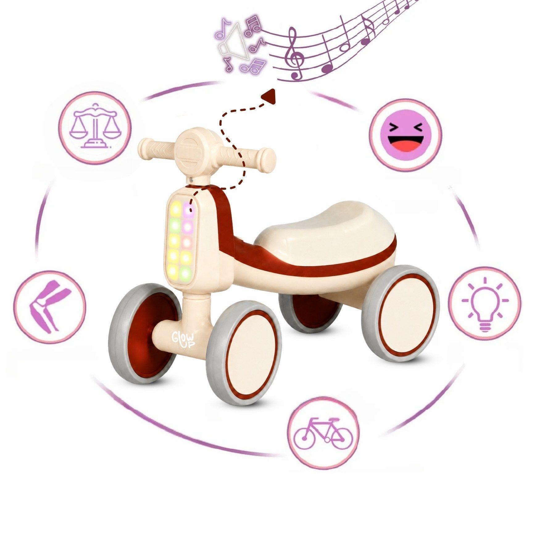 Triciclo Infantil con Luz y Sonido Bambi Burdeos GlowUp-1
