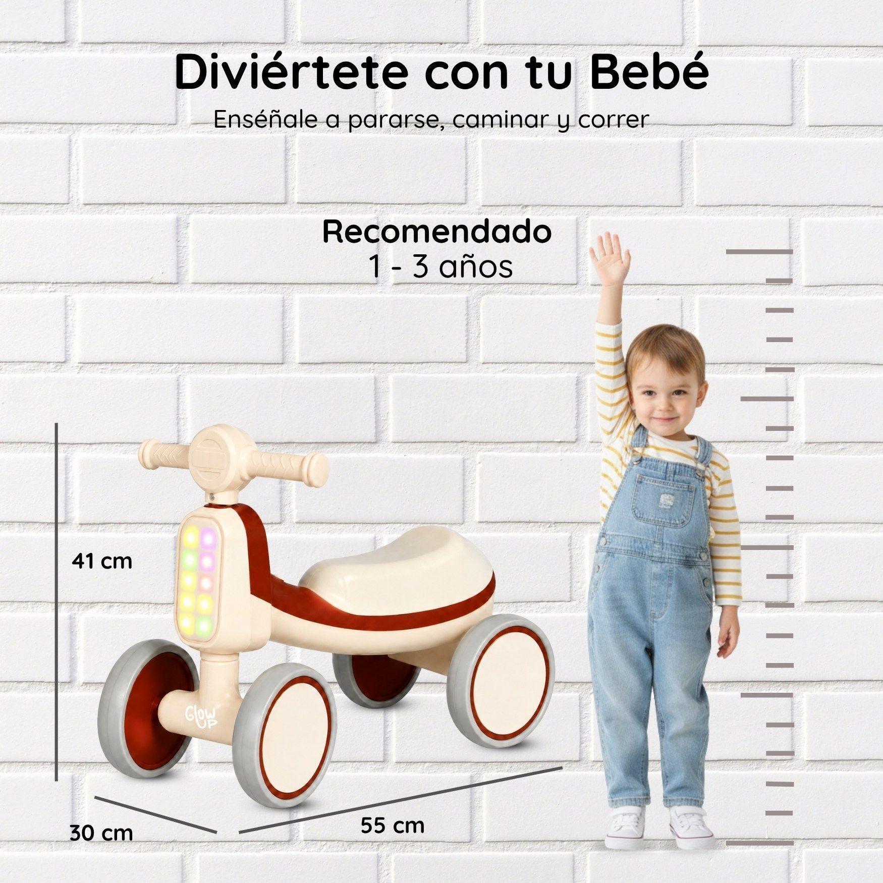 Triciclo Infantil con Luz y Sonido Bambi Burdeos GlowUp-2