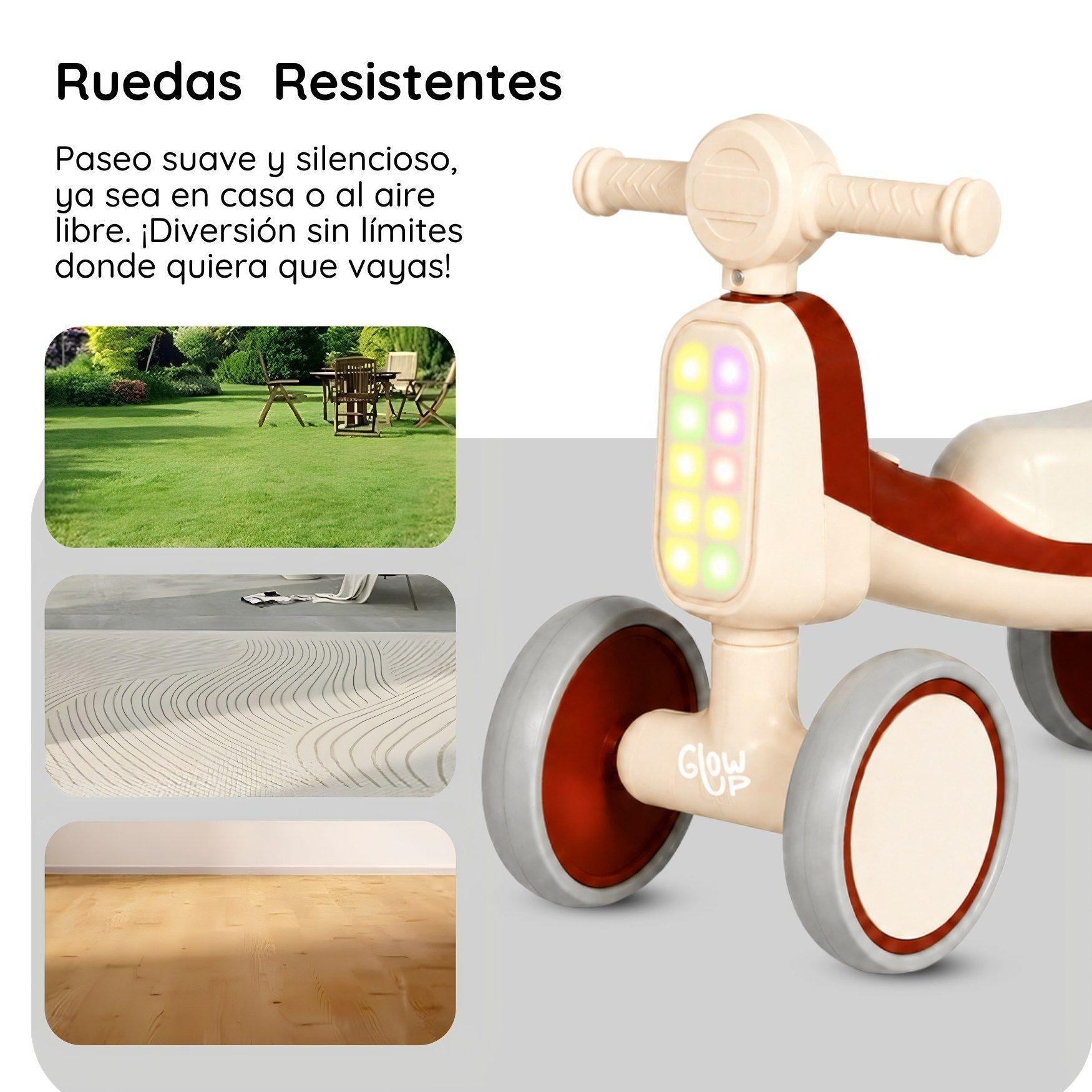 Triciclo Infantil con Luz y Sonido Bambi Burdeos GlowUp-4
