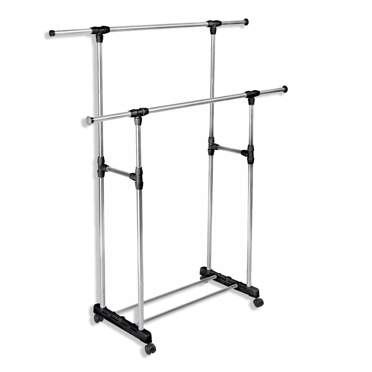 Perchero Colgador de Ropa Doble Metálico-0