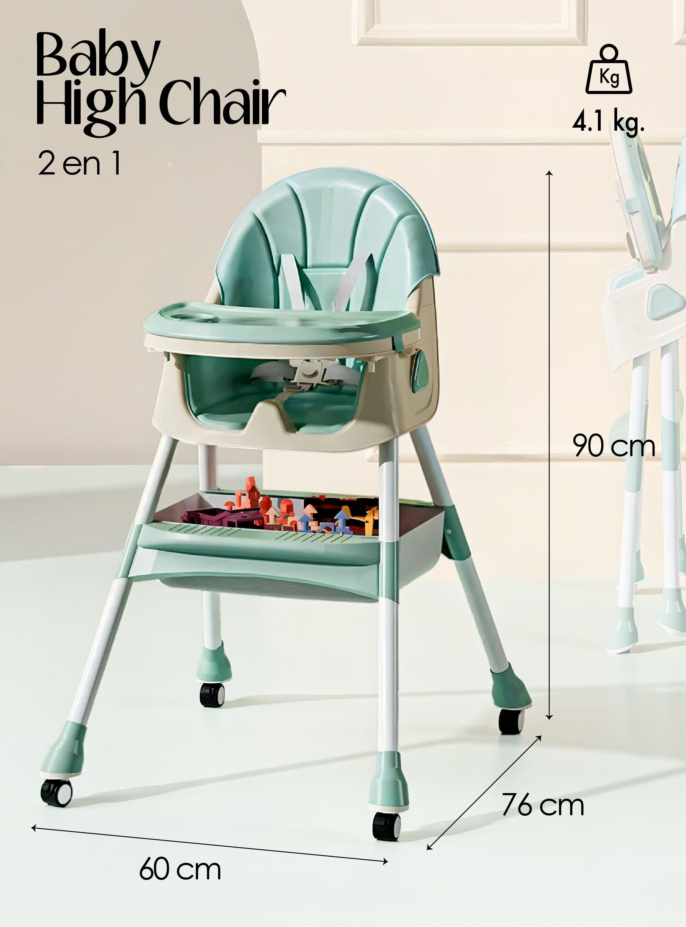 Silla Bebé alta para comer 2 en 1 Ajustable portátil GlowUp-2