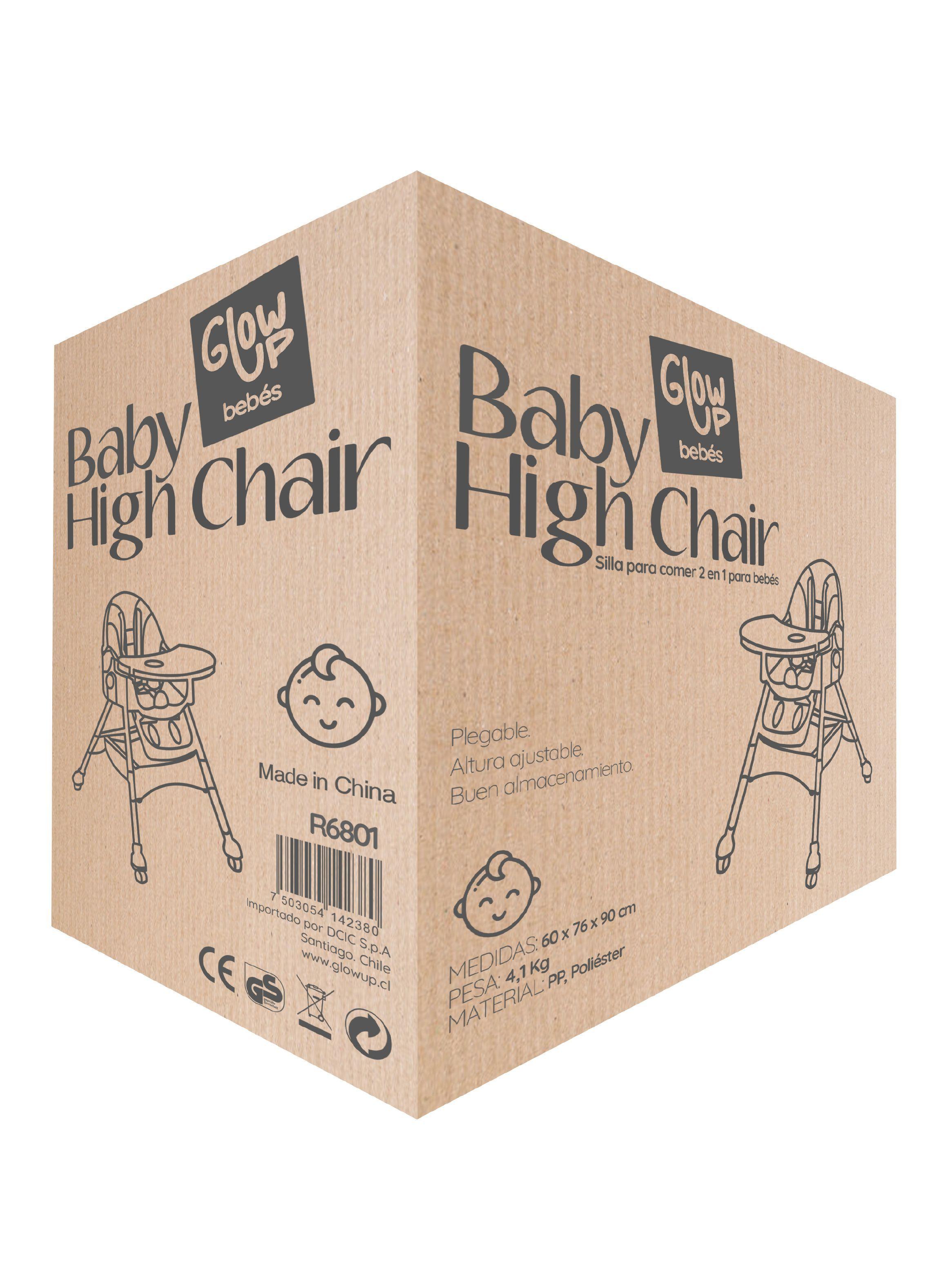 Silla Bebé alta para comer 2 en 1 Ajustable portátil GlowUp-7