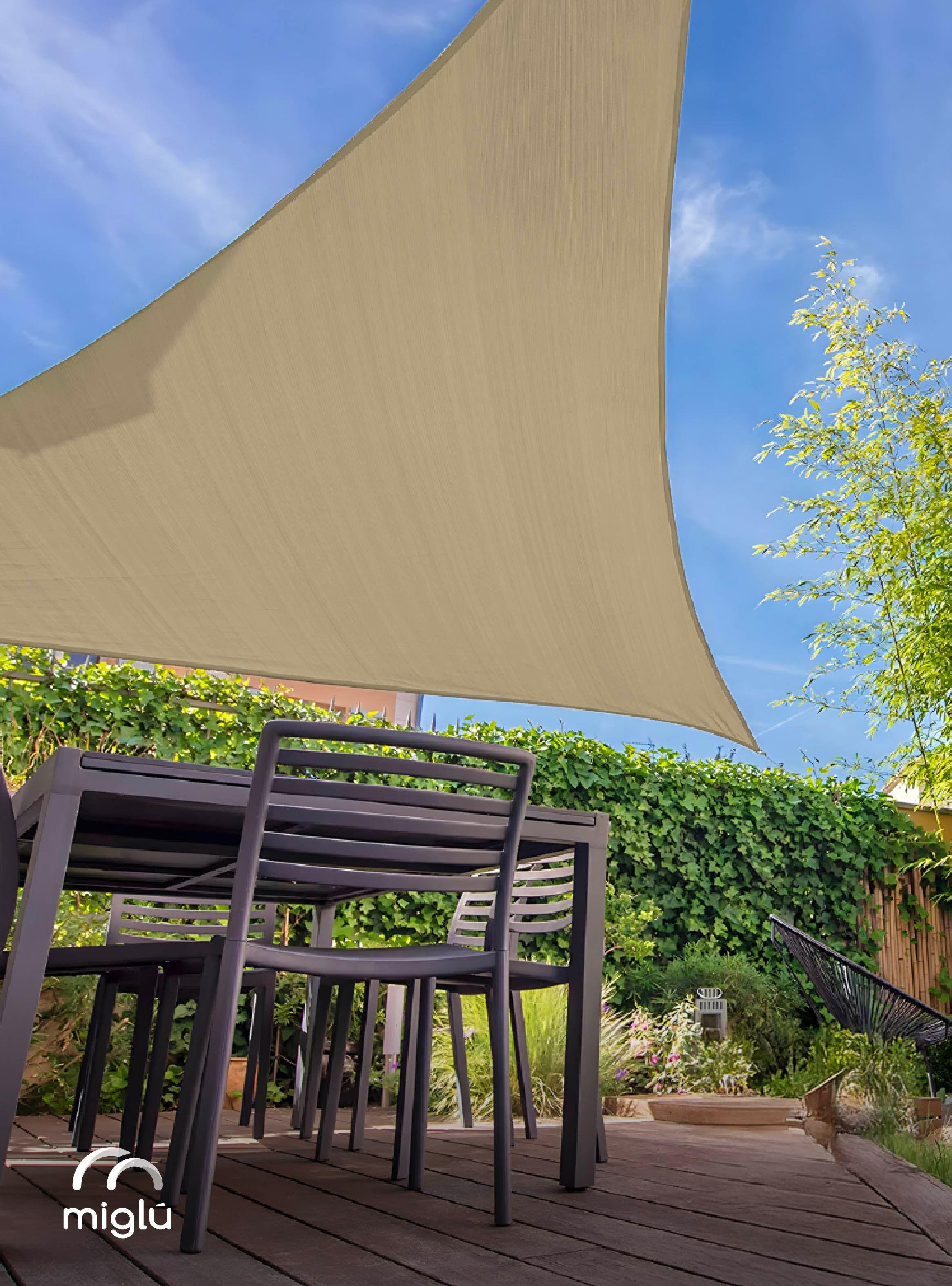 Toldo Vela Triangular Kaki + Kit de Instalación-7