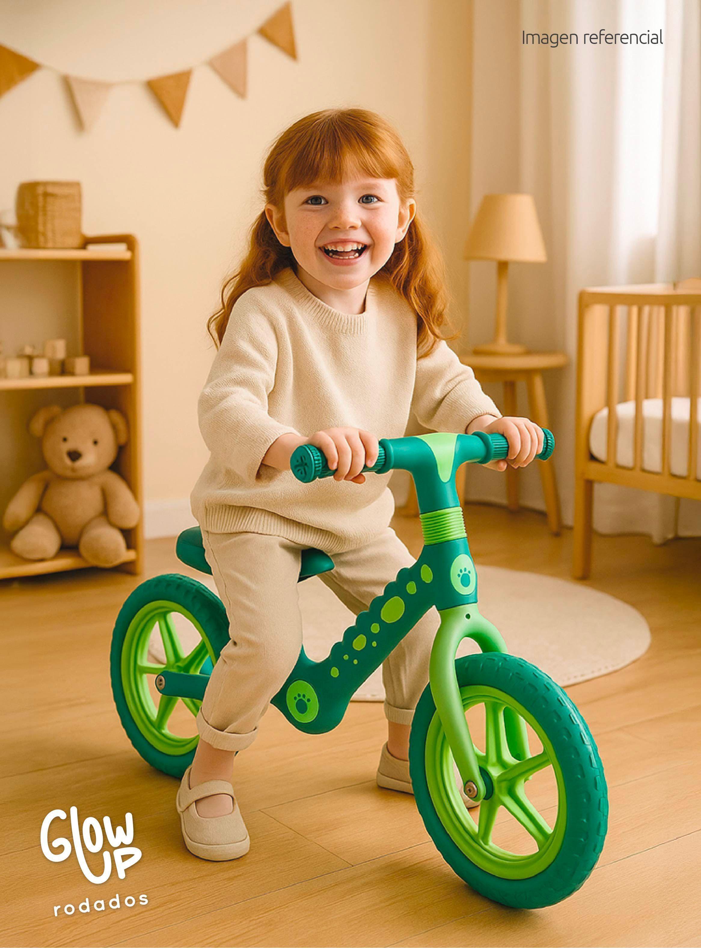 Bicicleta De Equilibrio Infantil Shgat Dino Verde Glowup-5