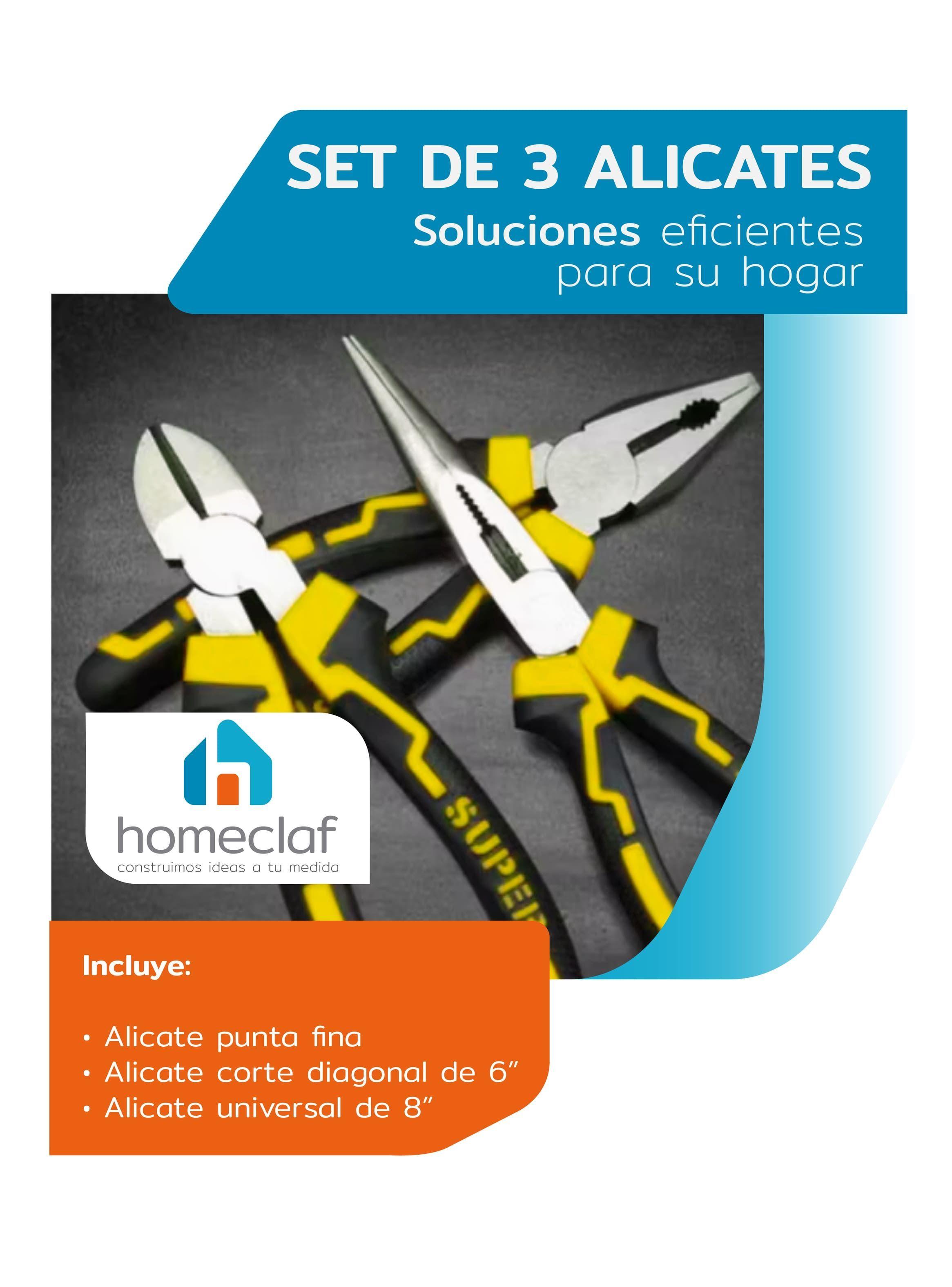 Set de 3 Alicates 8” Multifuncionales de Hierro Homeclaf -4