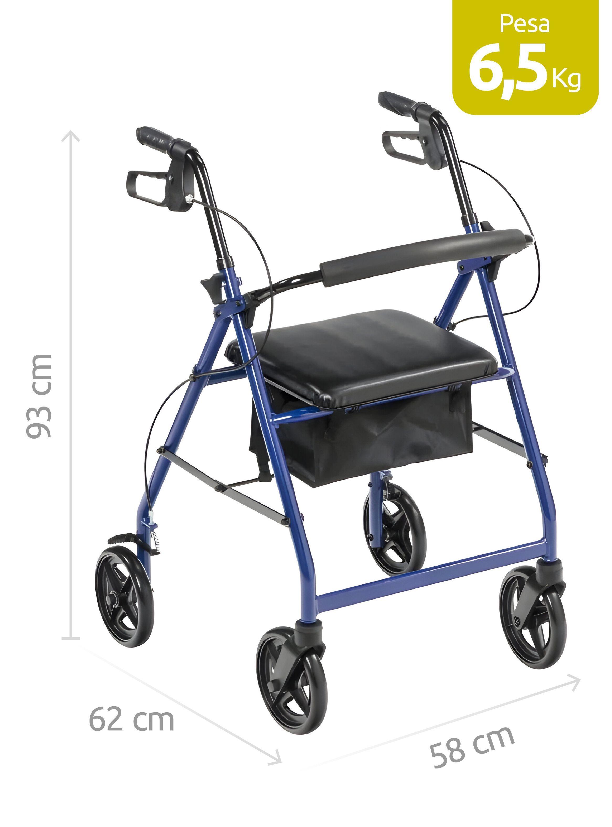 Andador Burrito Ortopédico Freno Asiento 4 Ruedas Plegable-1