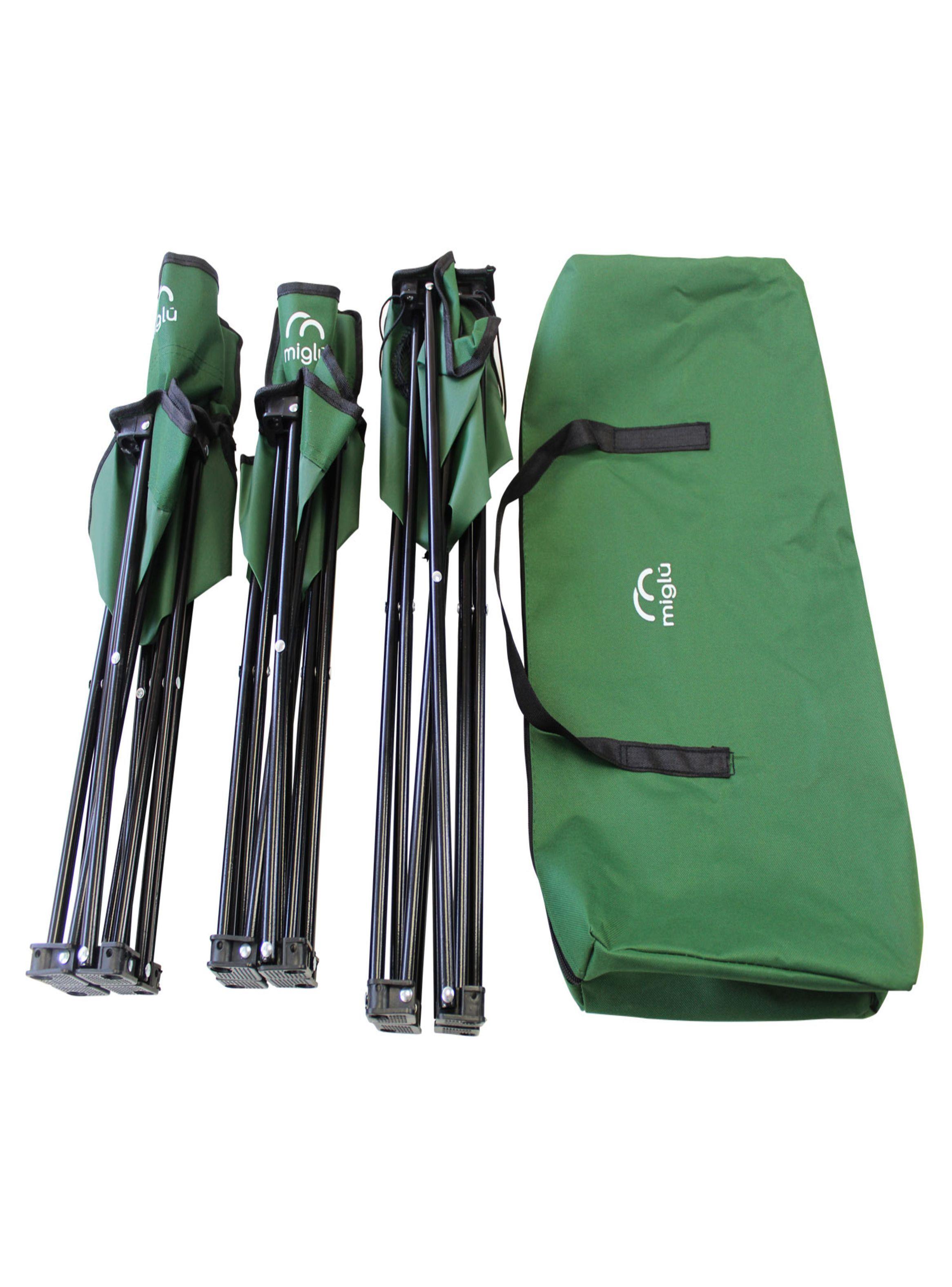 Mesa con 2 Sillas Plegables Verde-2