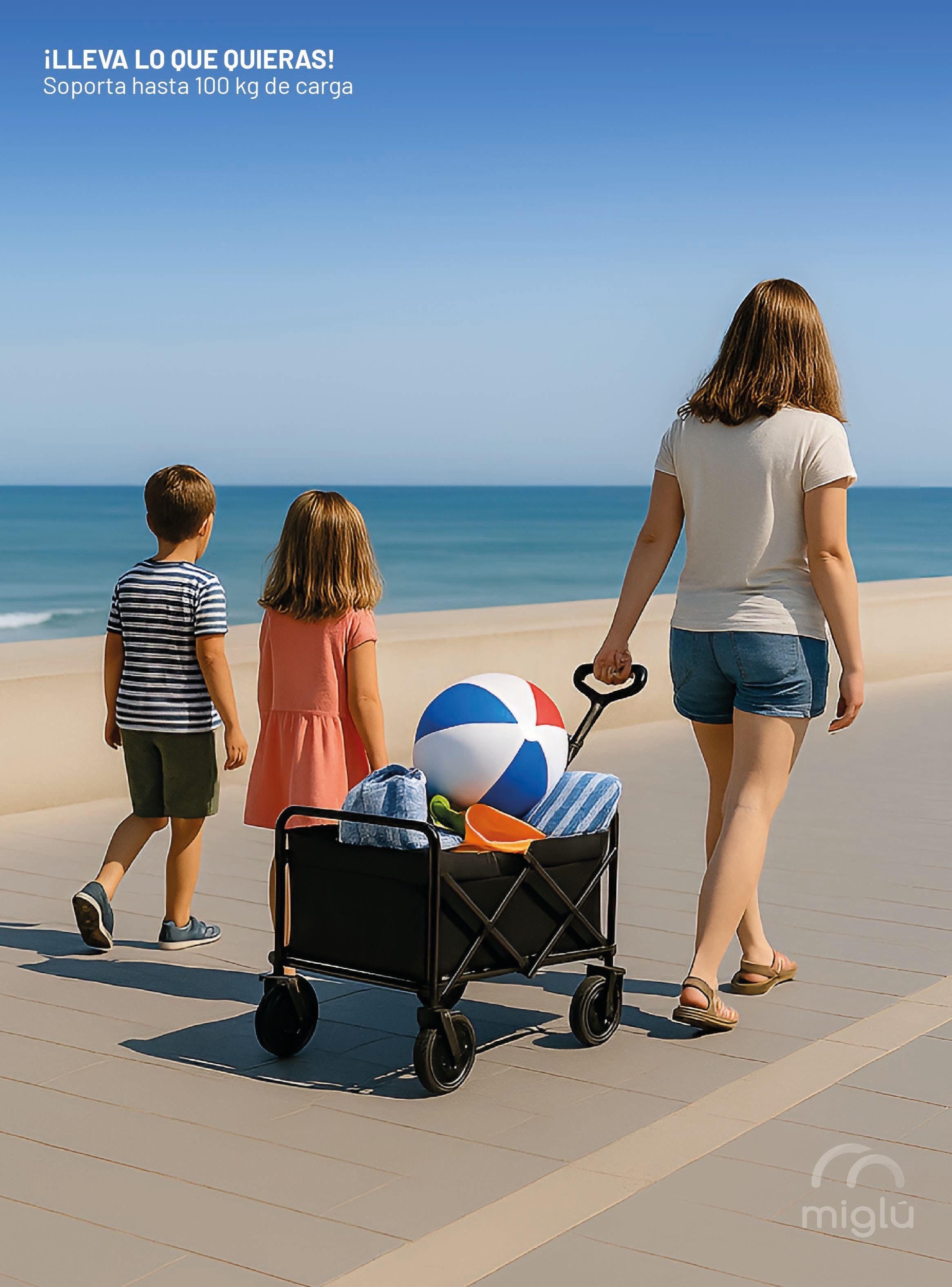 Carrito Plegable Camping Playa Niños Carro Yegua 100kg-5