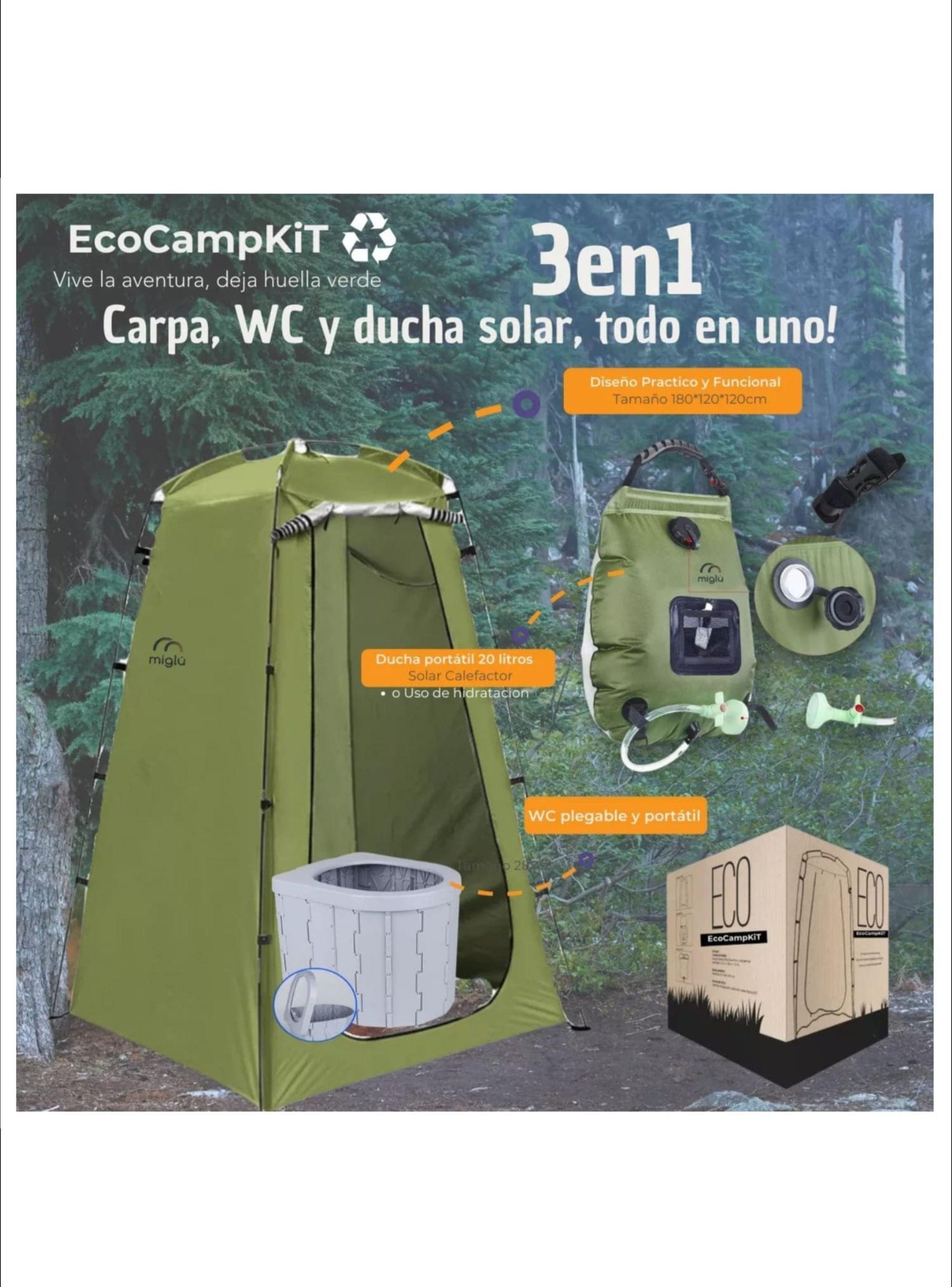 Carpa baño portátil químico ducha solar camping 3 en 1-1