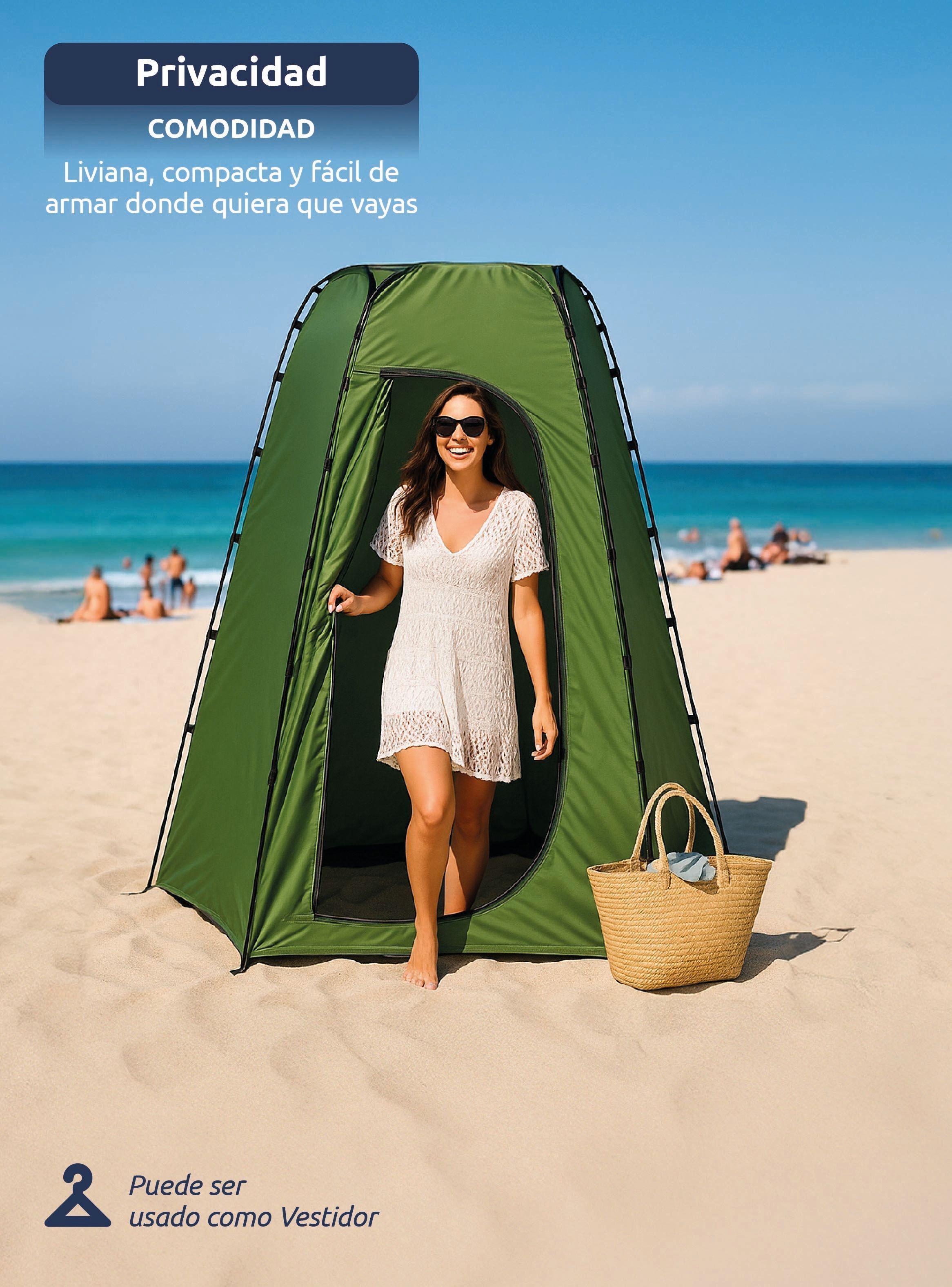 Carpa Probador y Baño Químico Portátil con Ducha Solar para Camping-7