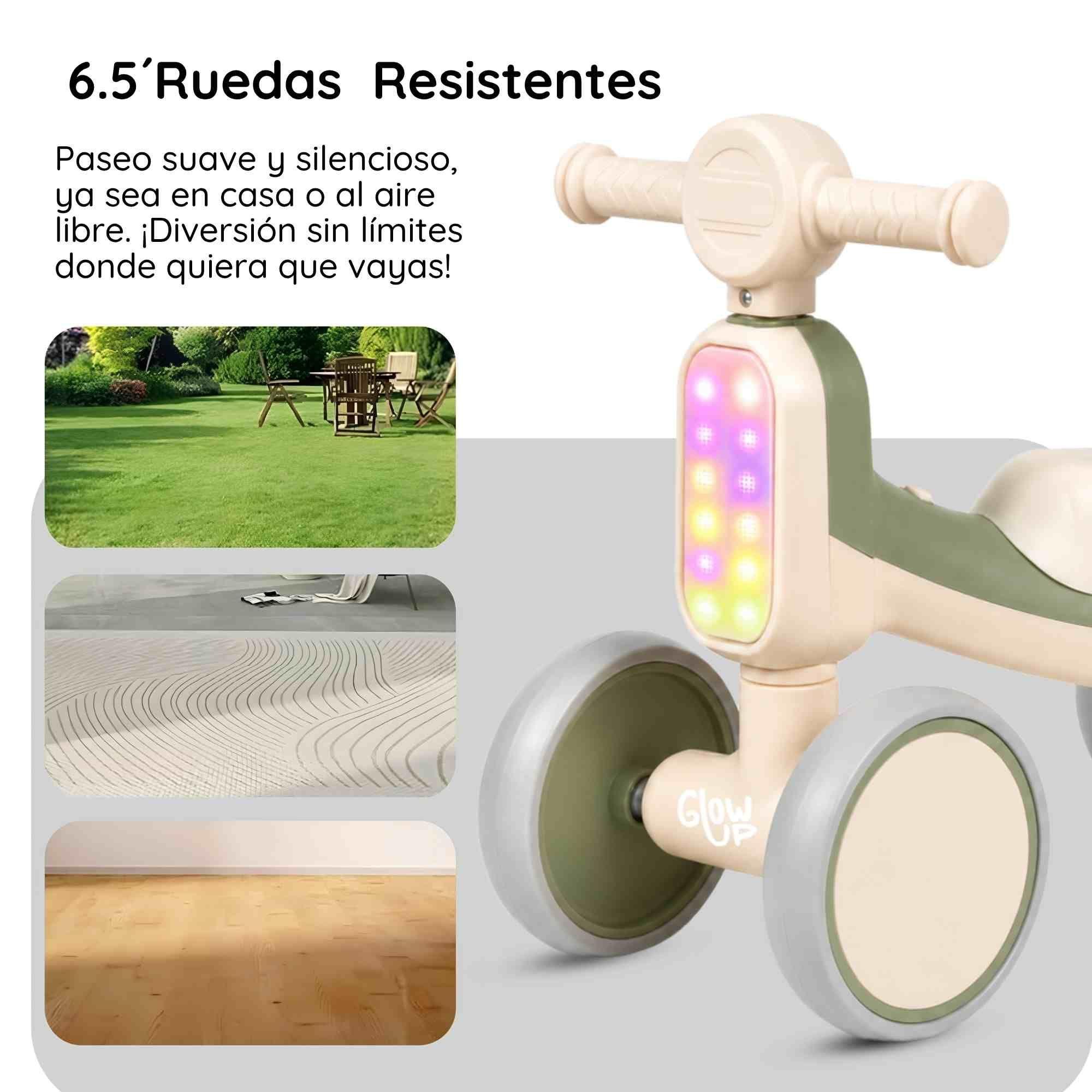 Triciclo Infantil con Luz y Sonido Bambi Verde GlowUp-4