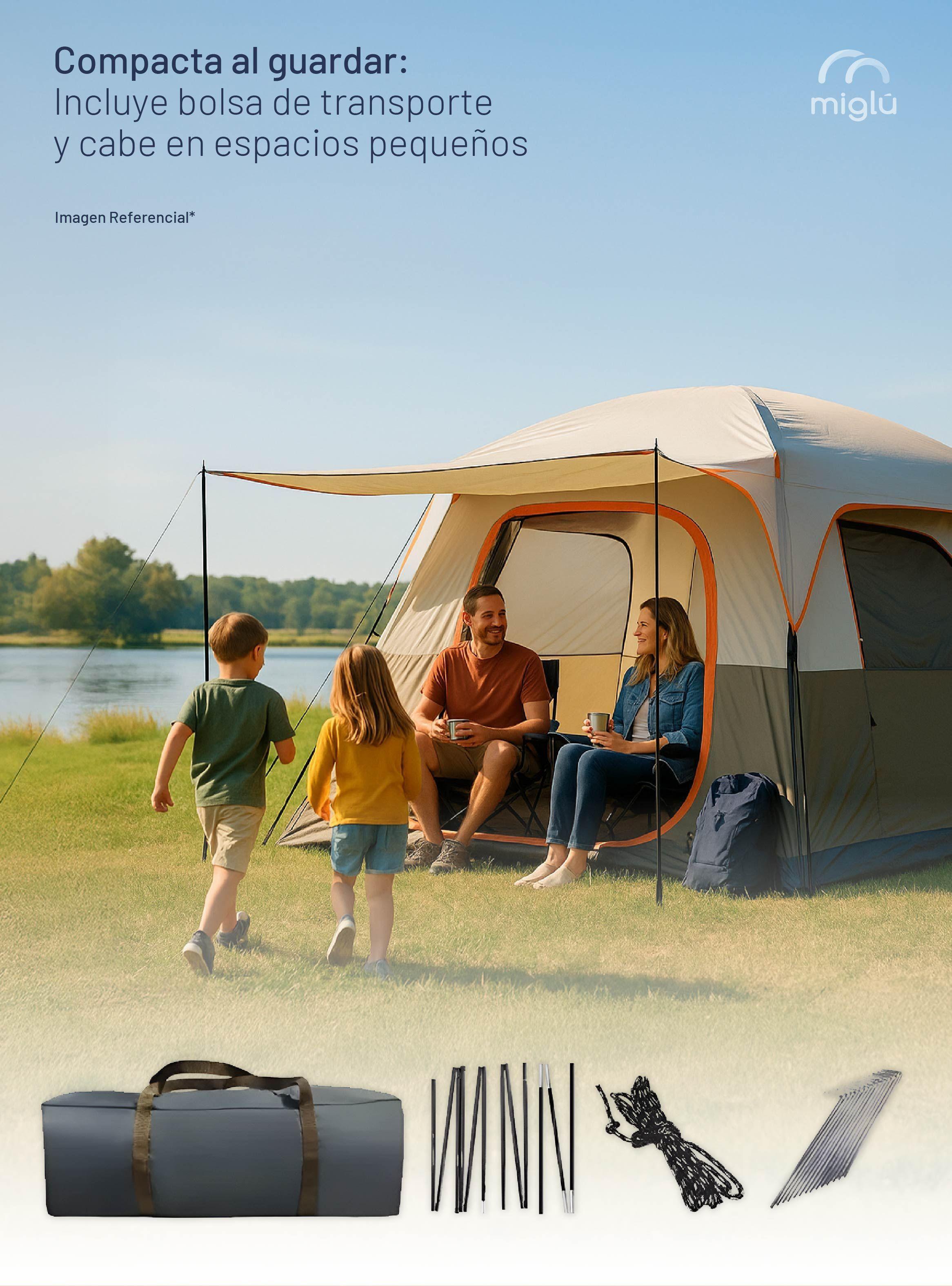 Carpa Camping Impermeable Miglu Para 8 Personas-5