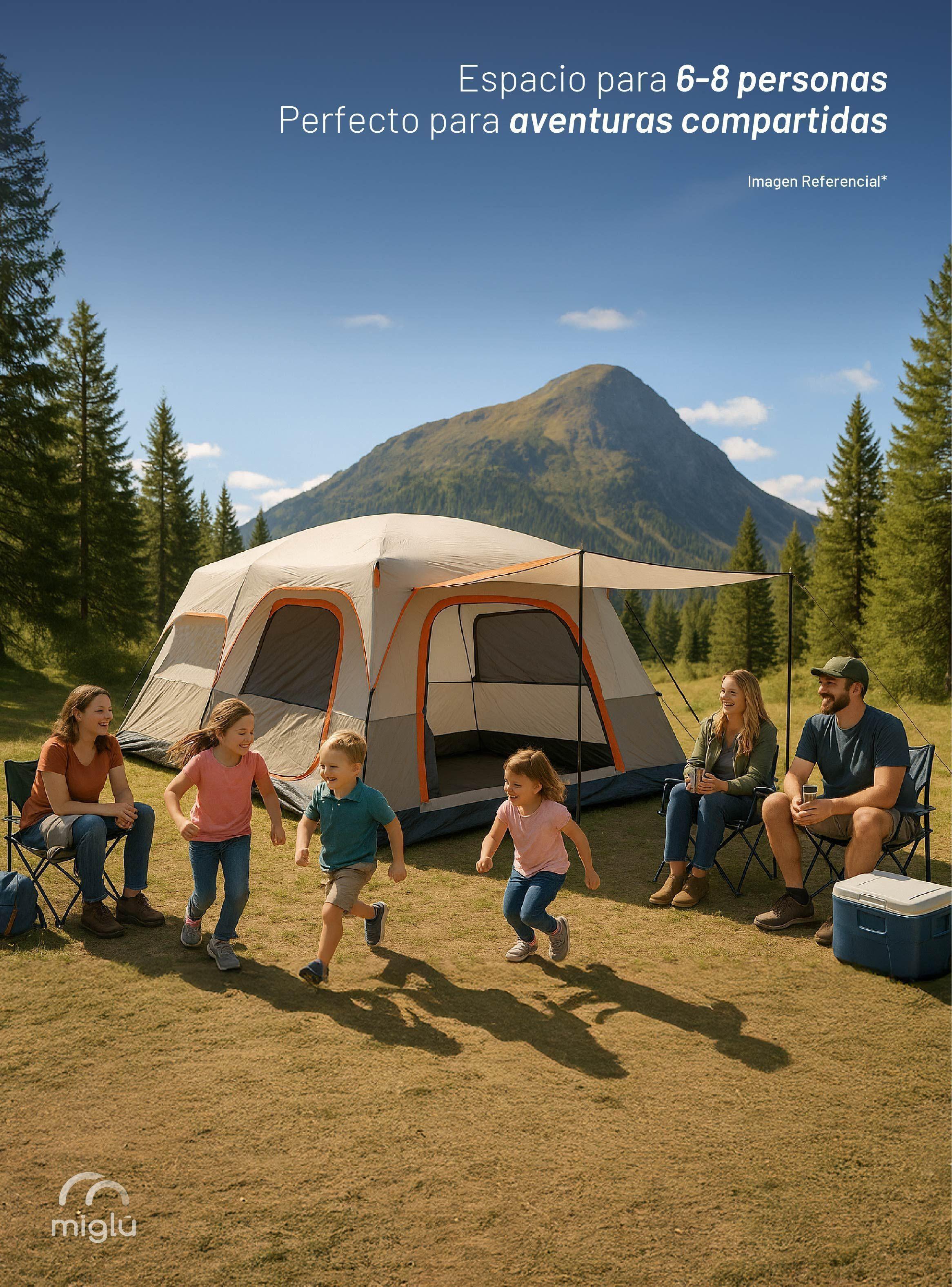 Carpa Camping Impermeable Miglu Para 8 Personas-3