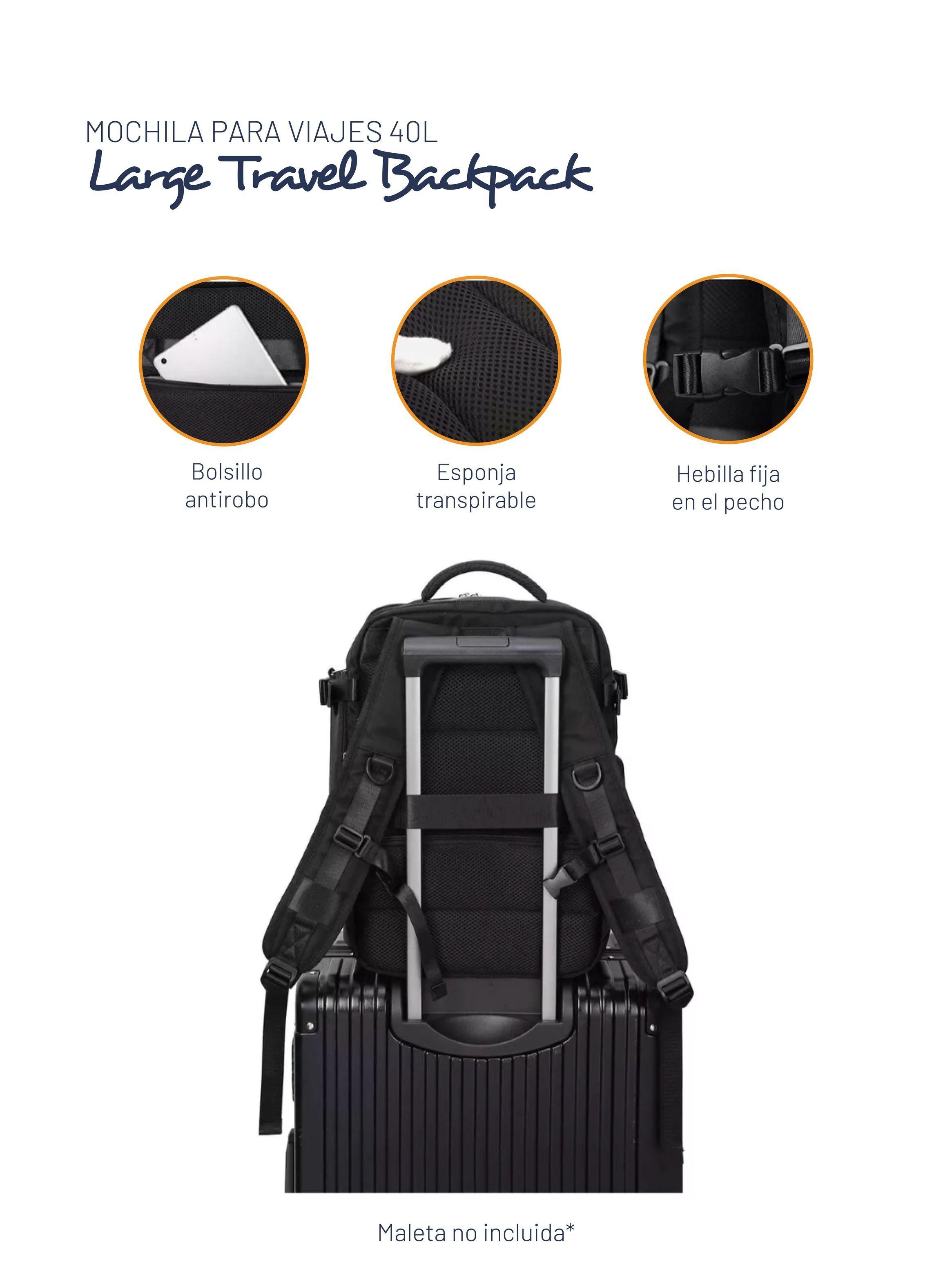 Mochila De Viaje Multiuso Resistente Impermeable 40 Lt Miglú-4