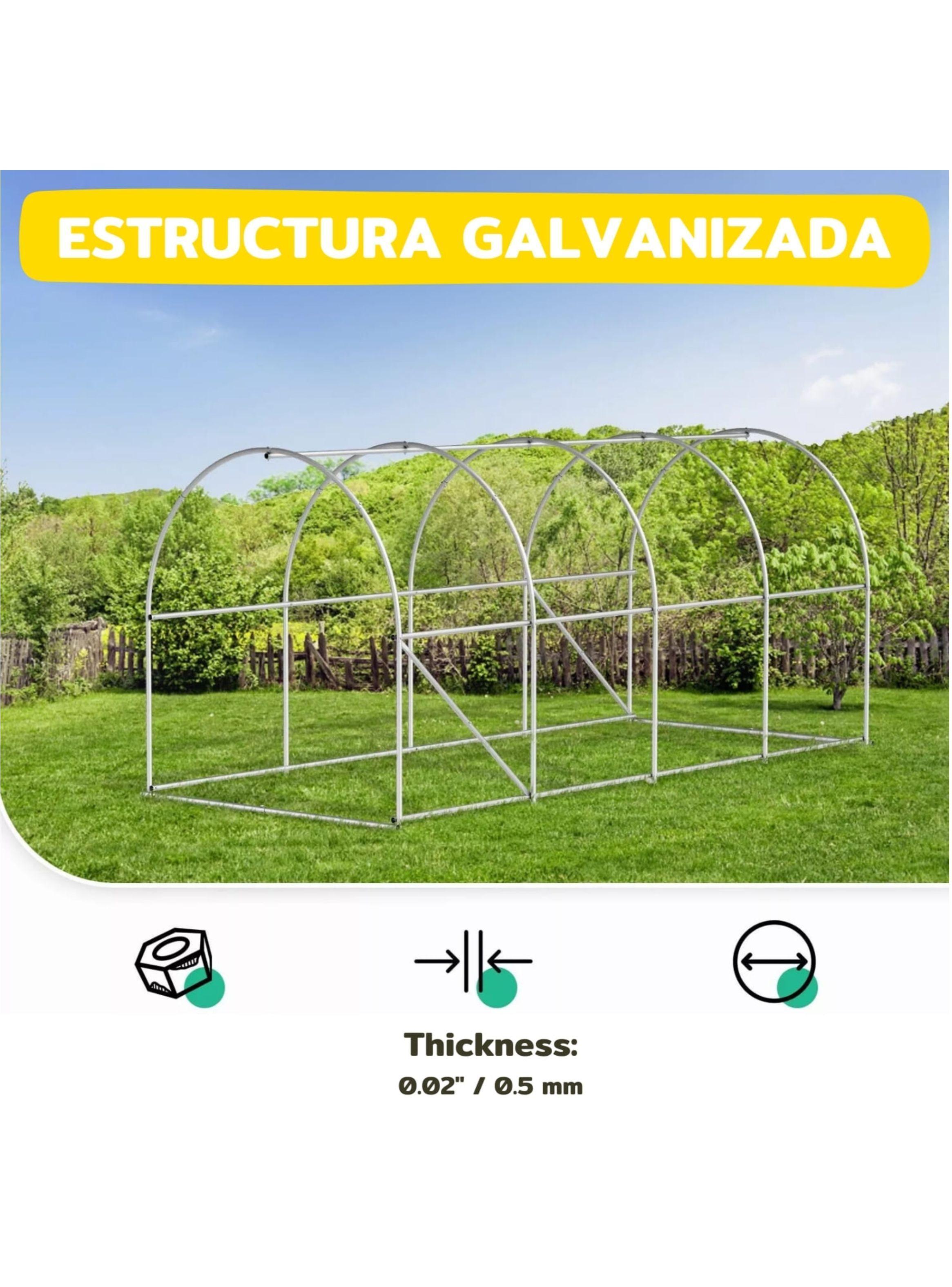 Invernadero Armable Túnel 24mt2 8x3x2mts-4