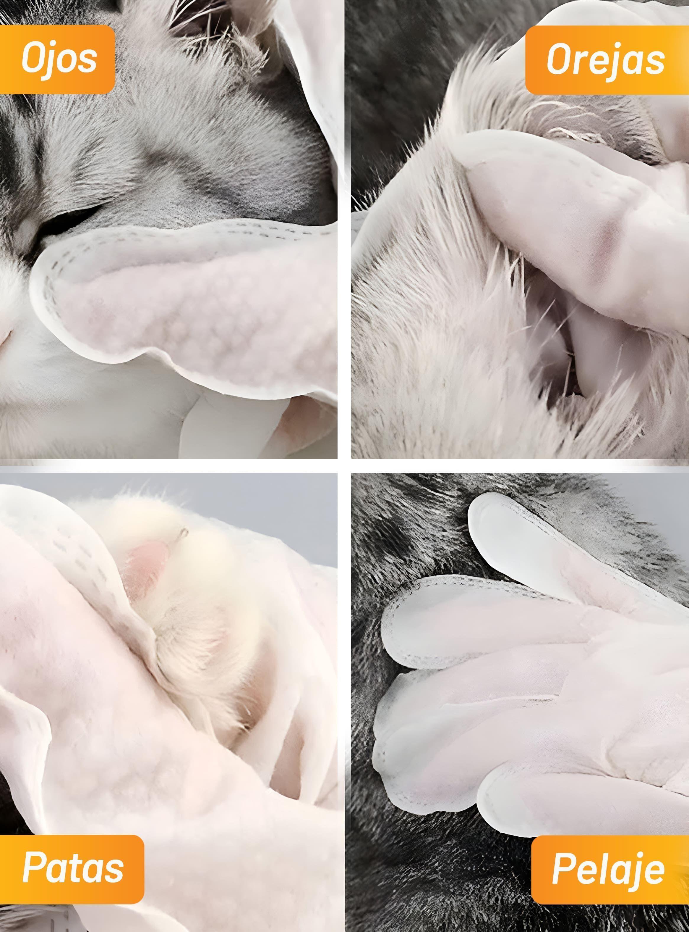 6 Guantes De Limpieza Perros Gatos Cuidado Estética Petwoow-3