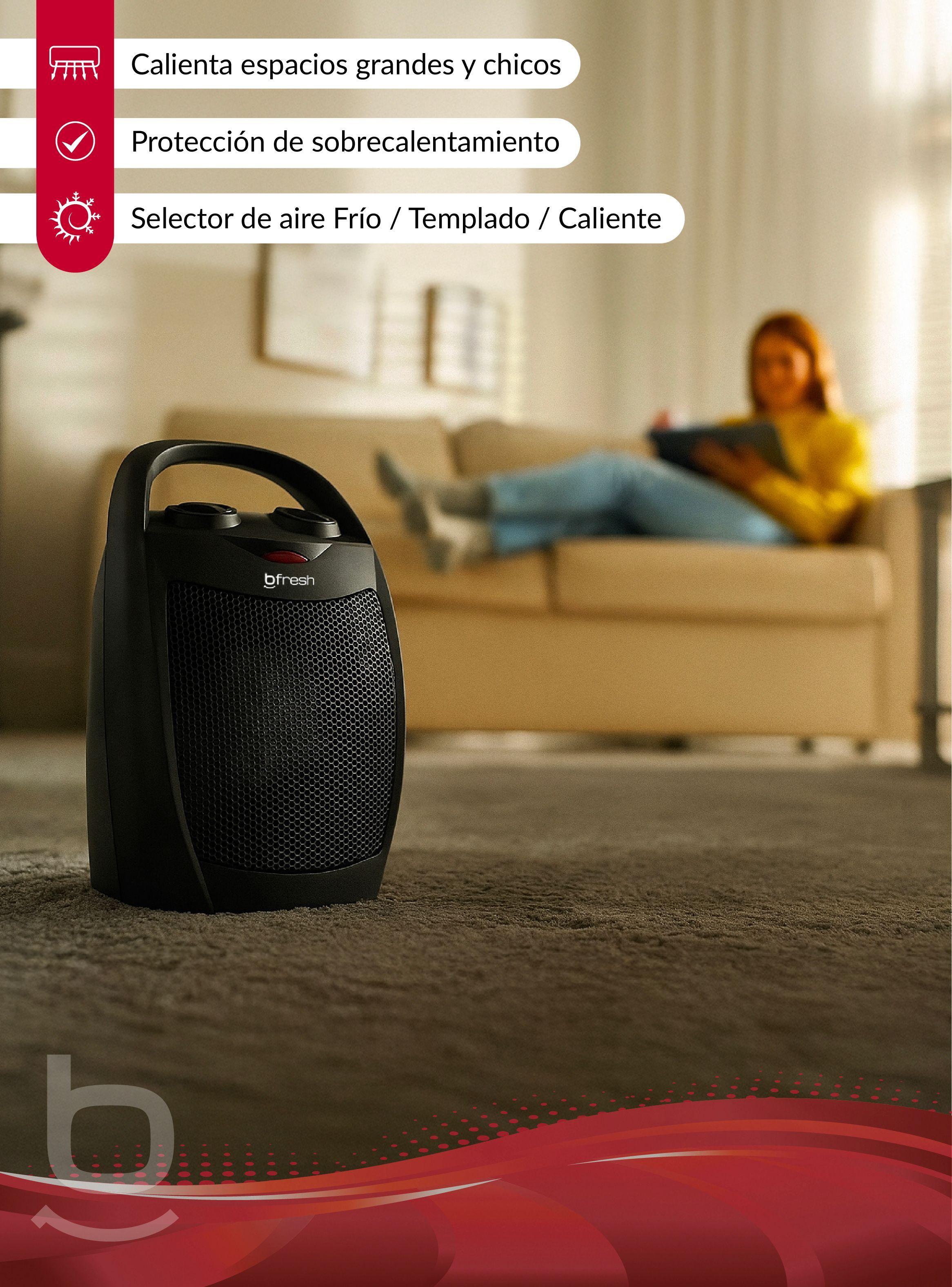 TERMOVENTILADOR ESTUFA CALEFACTOR ELÉCTRICO 1500W BFRESH NEGRA-4