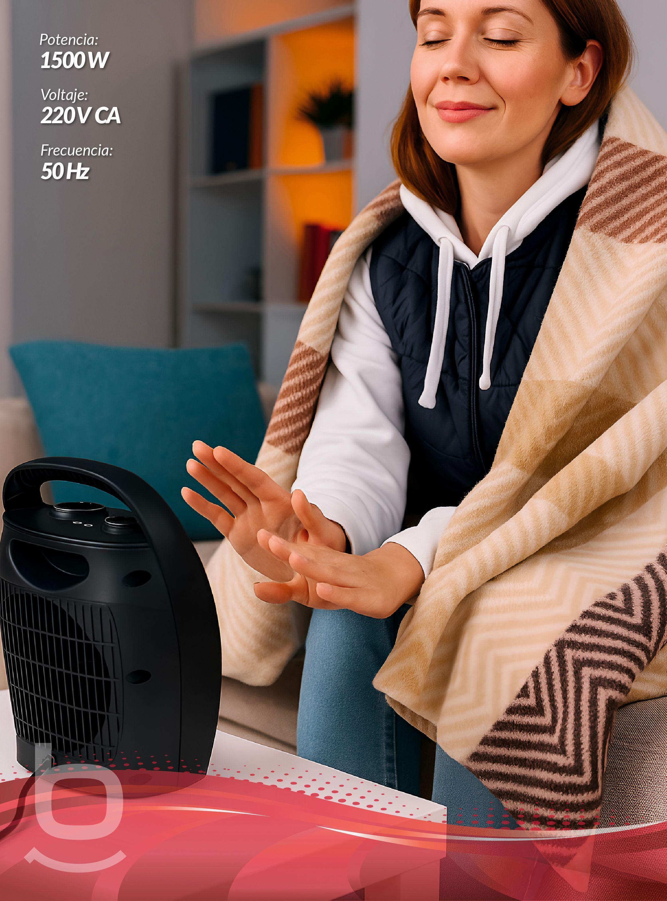 TERMOVENTILADOR ESTUFA CALEFACTOR ELÉCTRICO 1500W BFRESH NEGRA-5