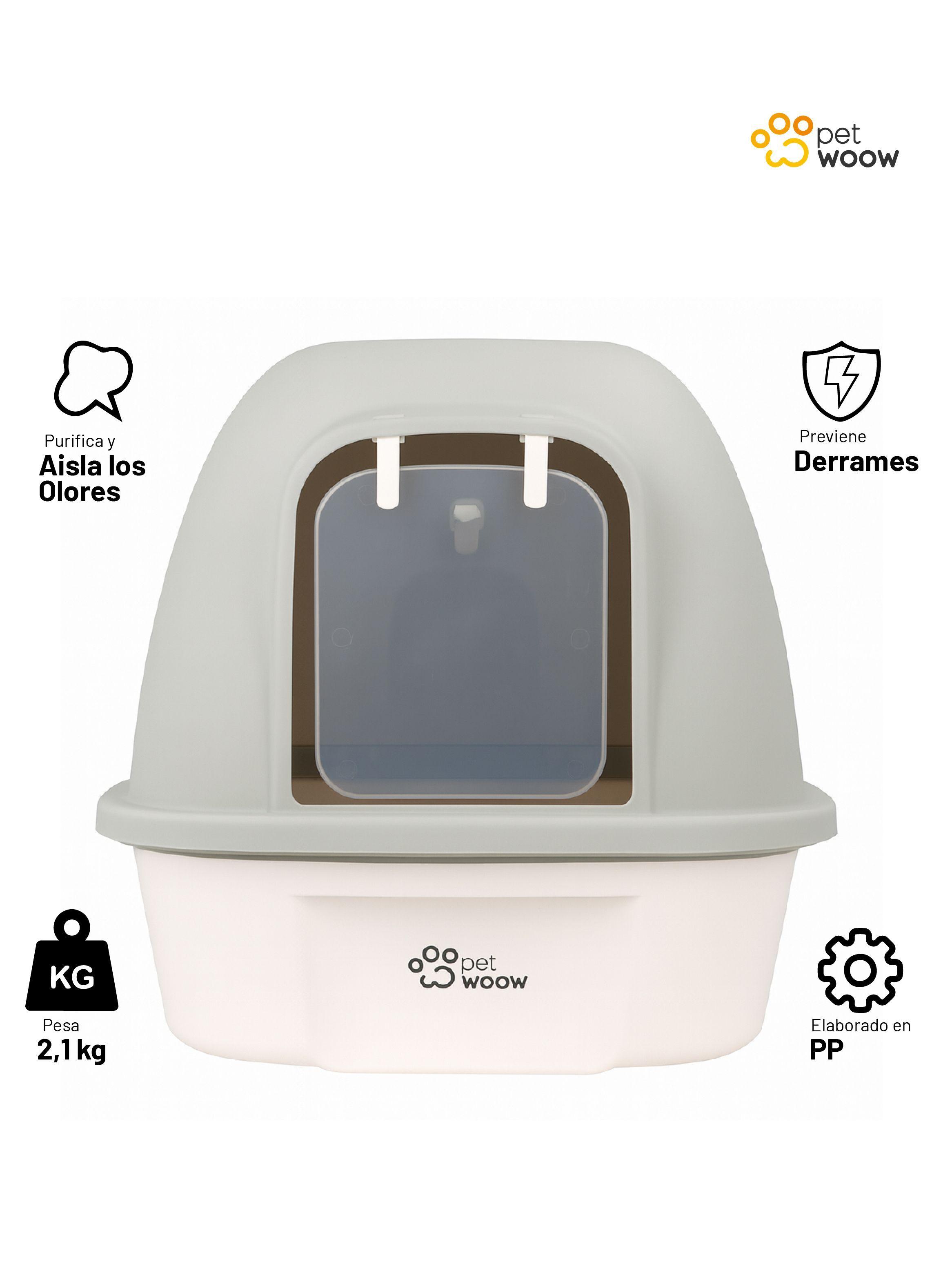 	 Arenero Gatos con puerta abatible Gris 52x41x405 cm Petwoow-2