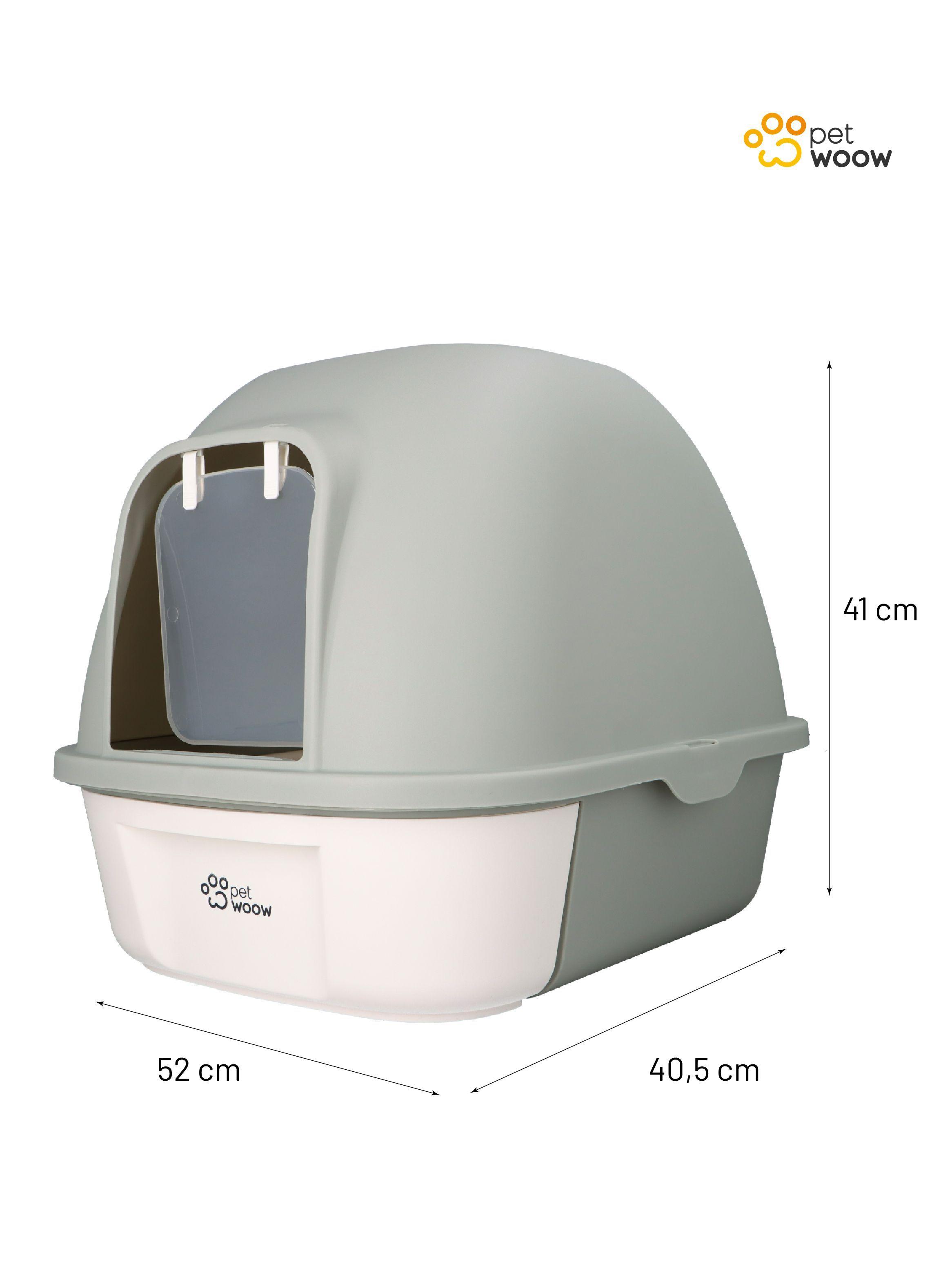 	 Arenero Gatos con puerta abatible Gris 52x41x405 cm Petwoow-3