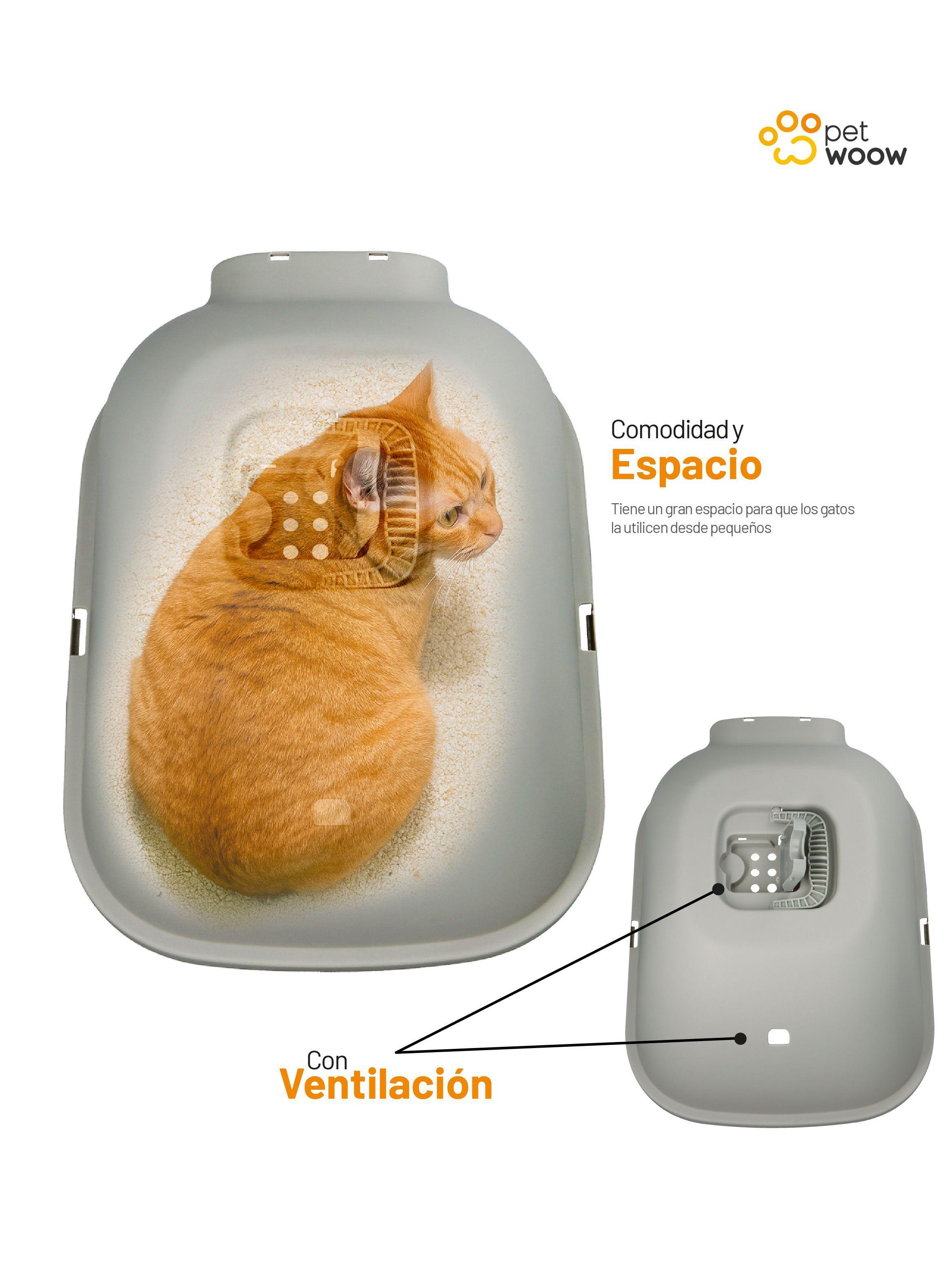 	 Arenero Gatos con puerta abatible Gris 52x41x405 cm Petwoow-4