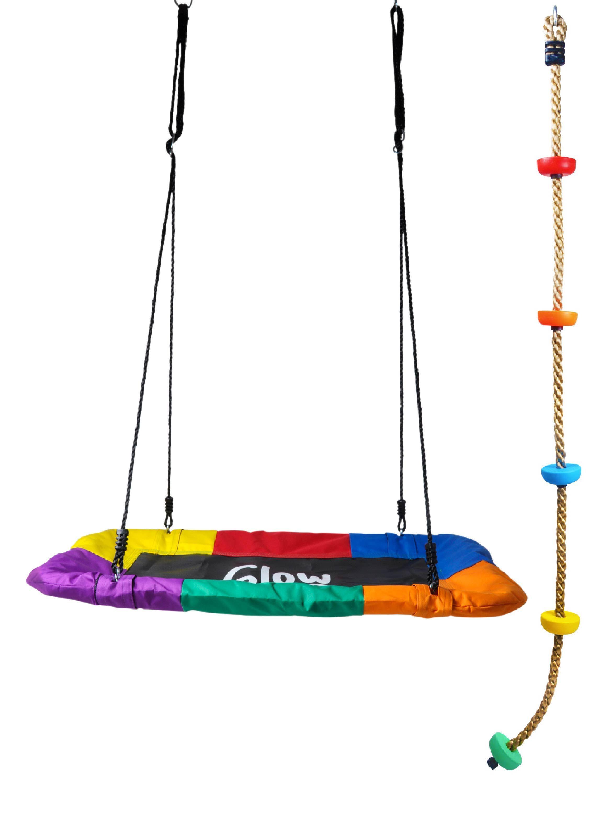 Pack Columpio Hamaca Rectangular + Escalador GlowUp Multicolor-0