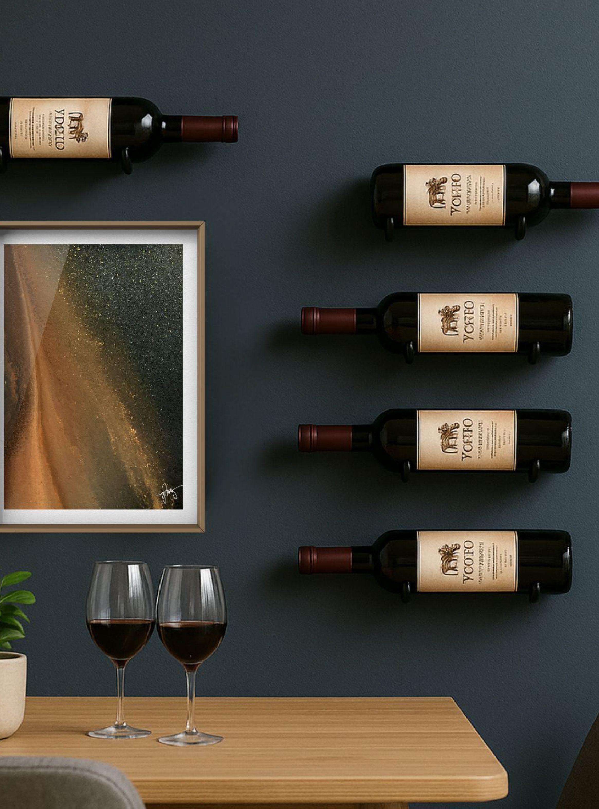 Soporte Flotante De Pared Hierro Para Vinos Rebajas-3