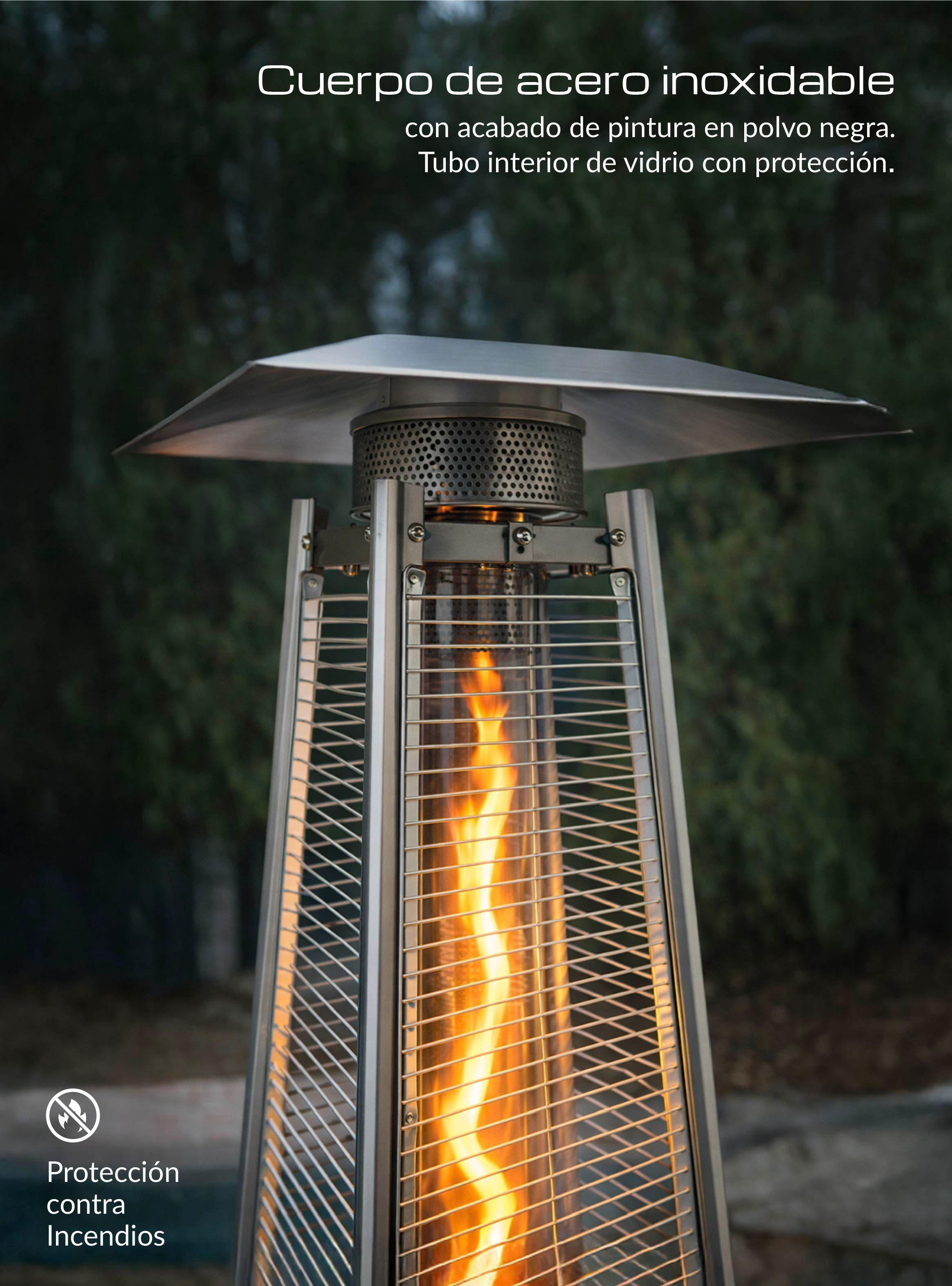 Estufa De Patio Tipo Pirámide A Gas 14kw Negro Bfresh-2