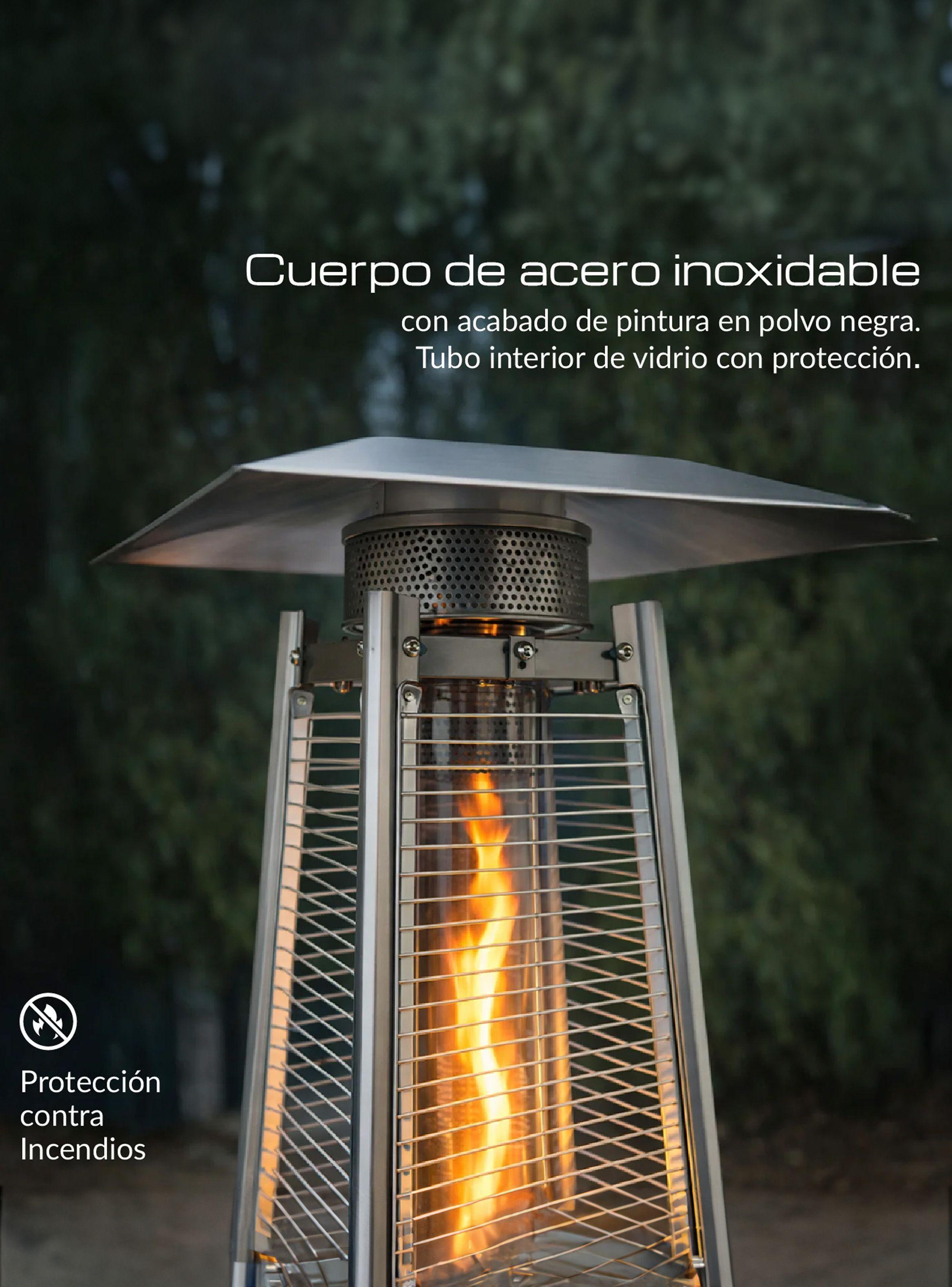 Estufa De Patio Tipo Pirámide A Gas 14kw Negro Bfresh-4