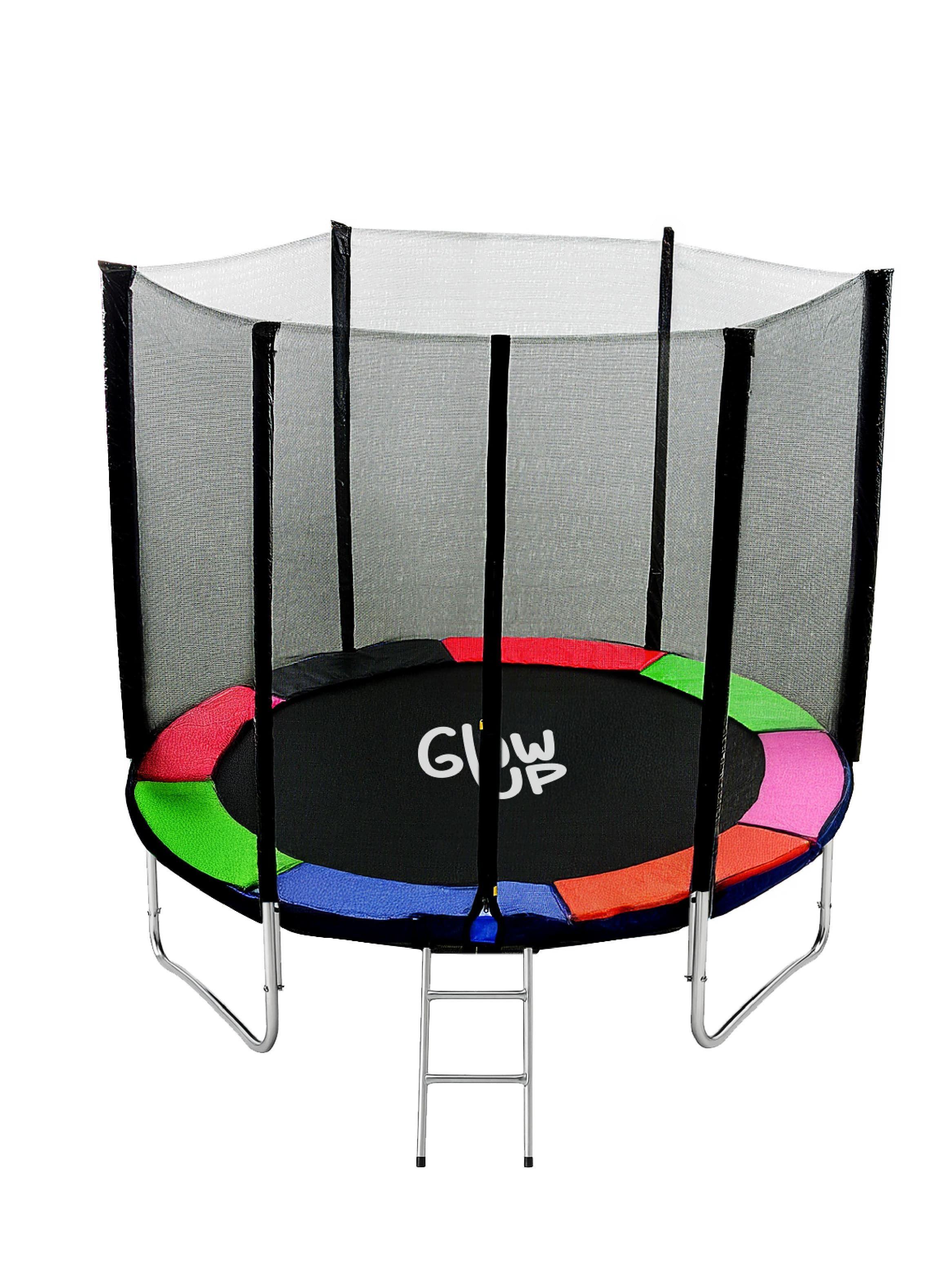 Cama ElásticaI 8ft 2,44 mts Malla seguridad + Escalera GlowUp-0