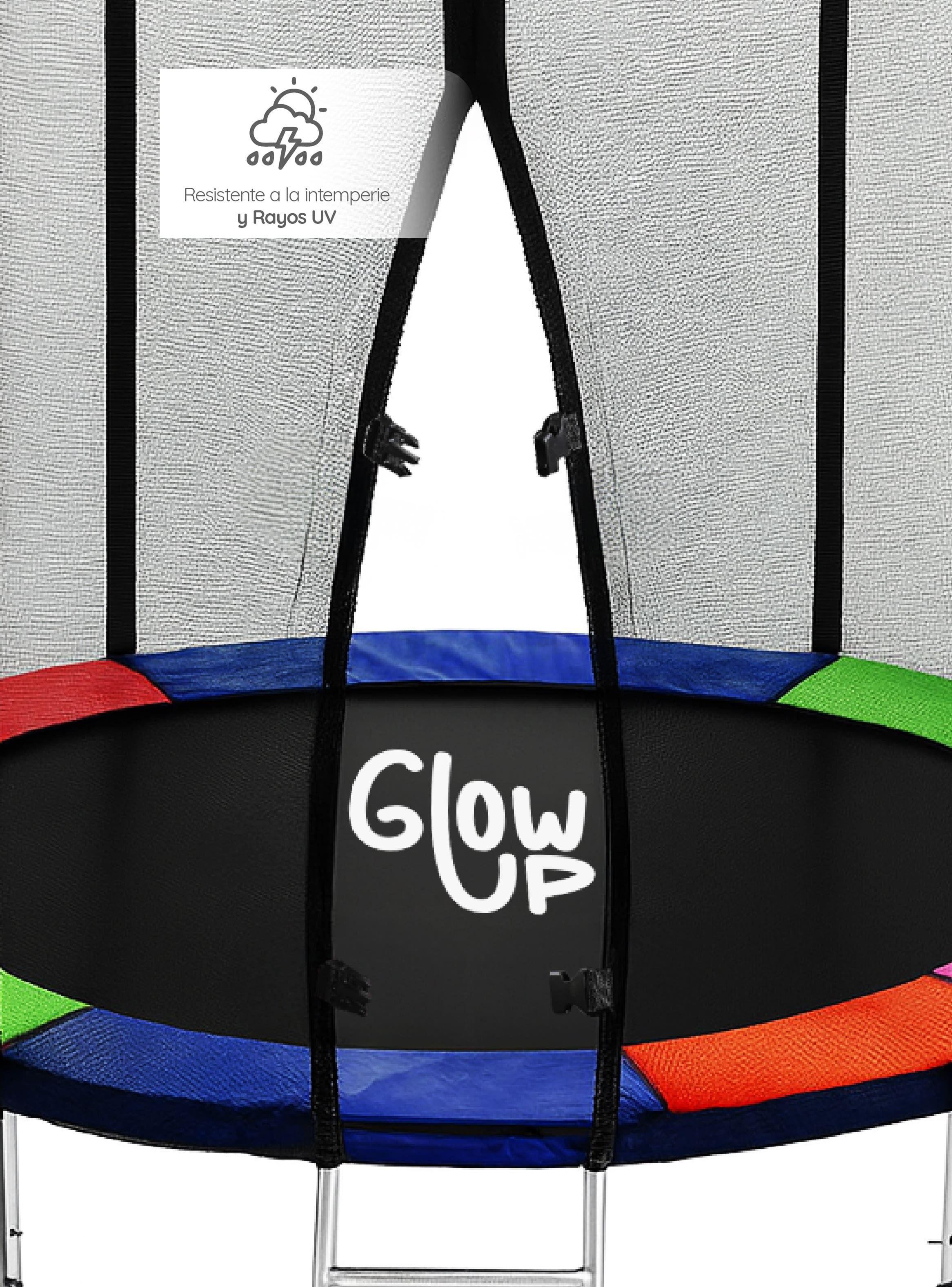 Cama ElásticaI 8ft 2,44 mts Malla seguridad + Escalera GlowUp-2