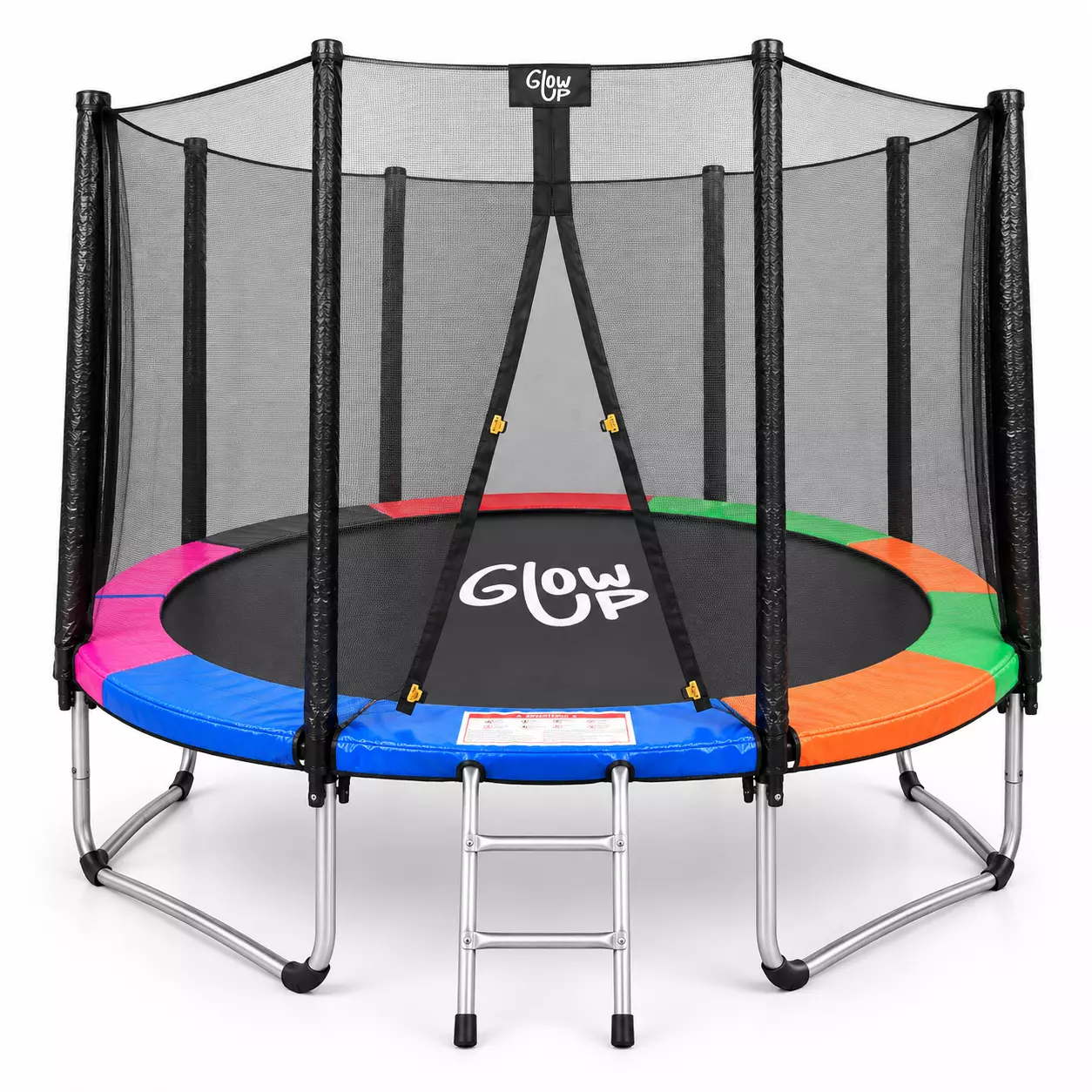 Cama ElásticaI 8ft 2,44 mts Malla seguridad + Escalera GlowUp-0