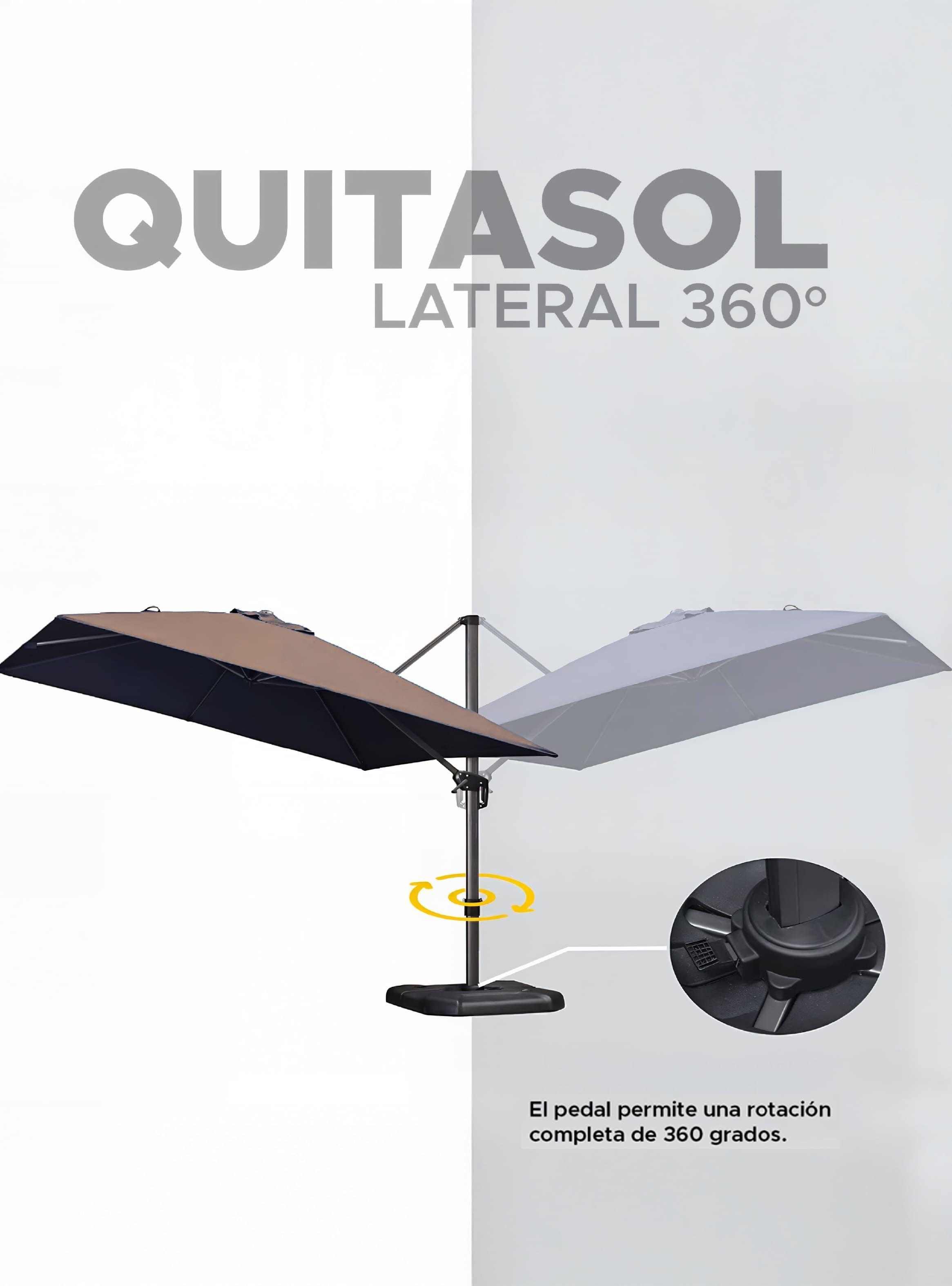 Quitasol Lateral 360 Khaki-3