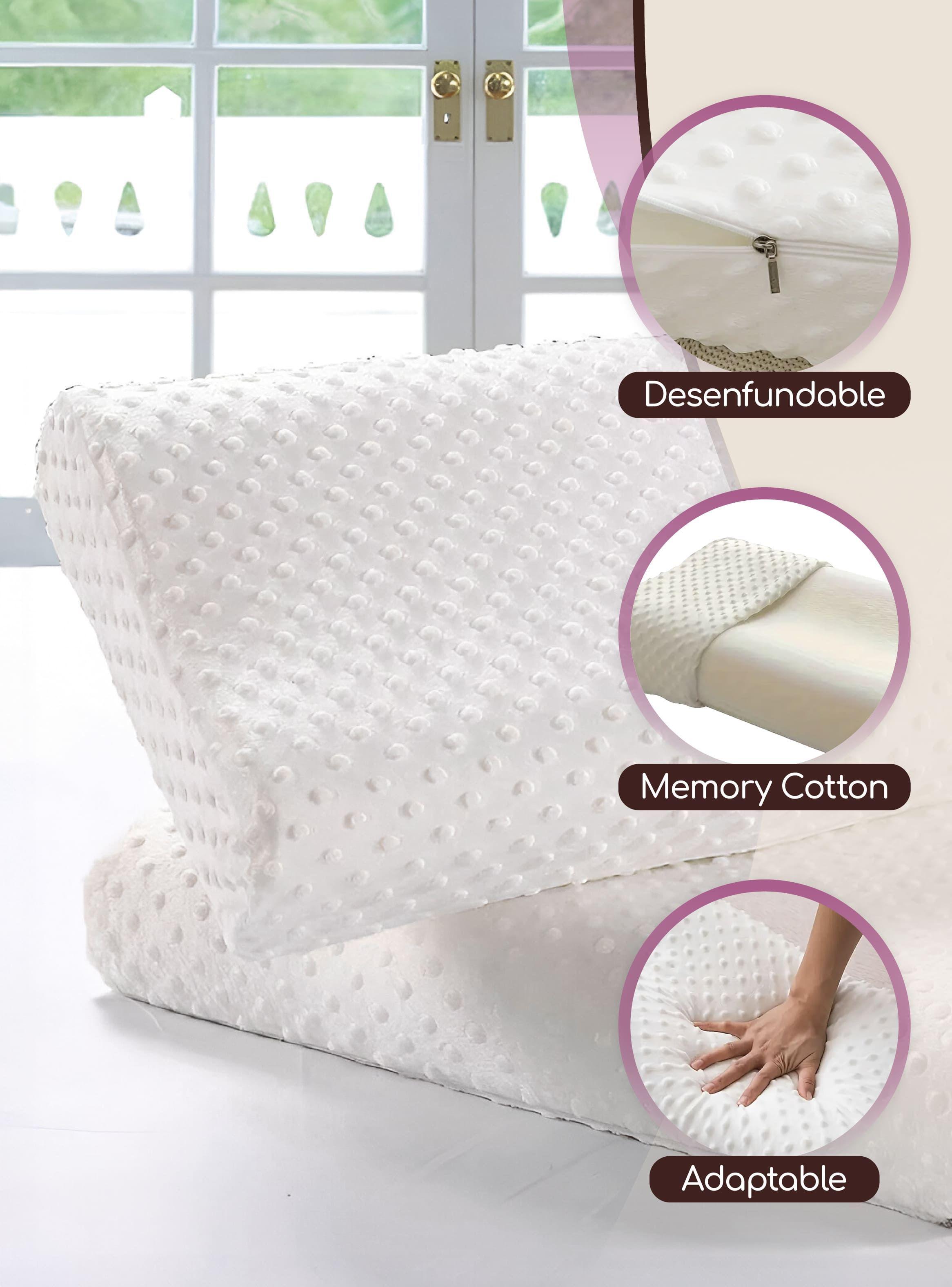 Pack 2 Almohadas Ortopédicas Cervicales Con Espuma Memoria-6