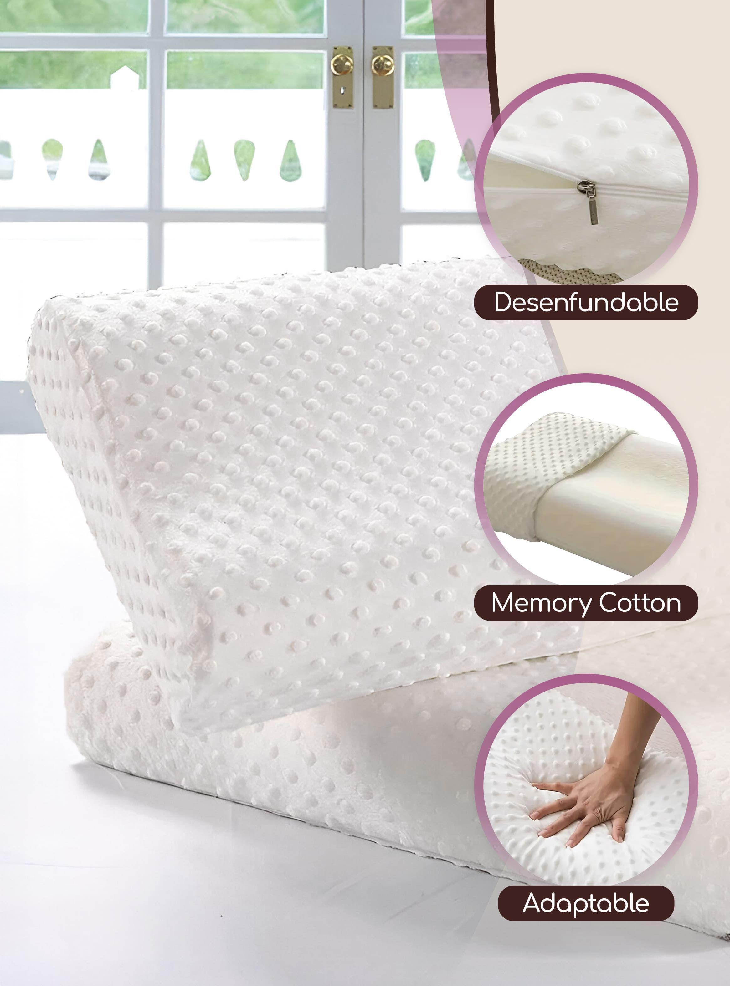 Pack 2 Almohadas Ortopédicas Cervicales Con Espuma Memoria-5