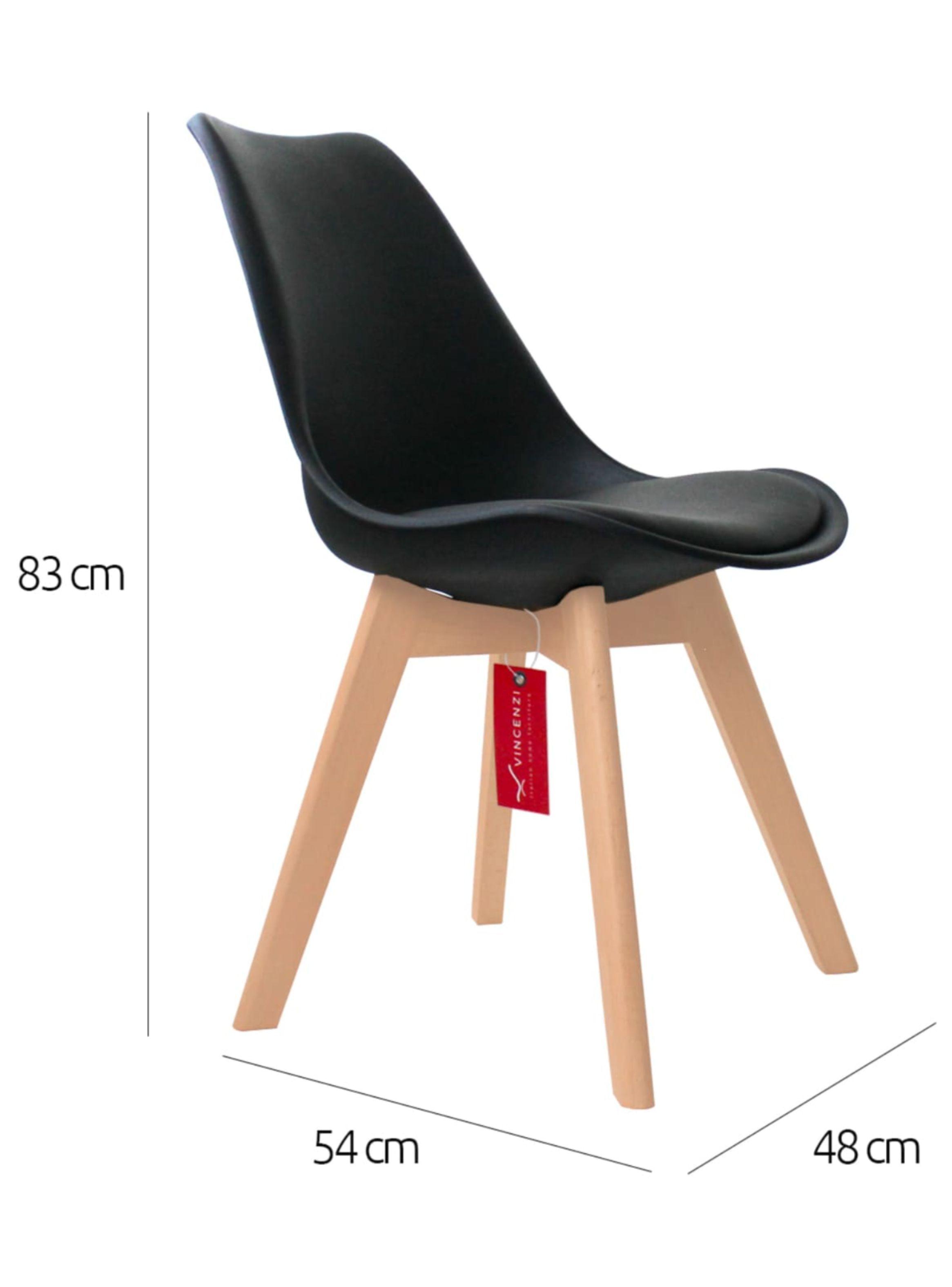 Pack de 4 sillas eames con cojín negras París-1