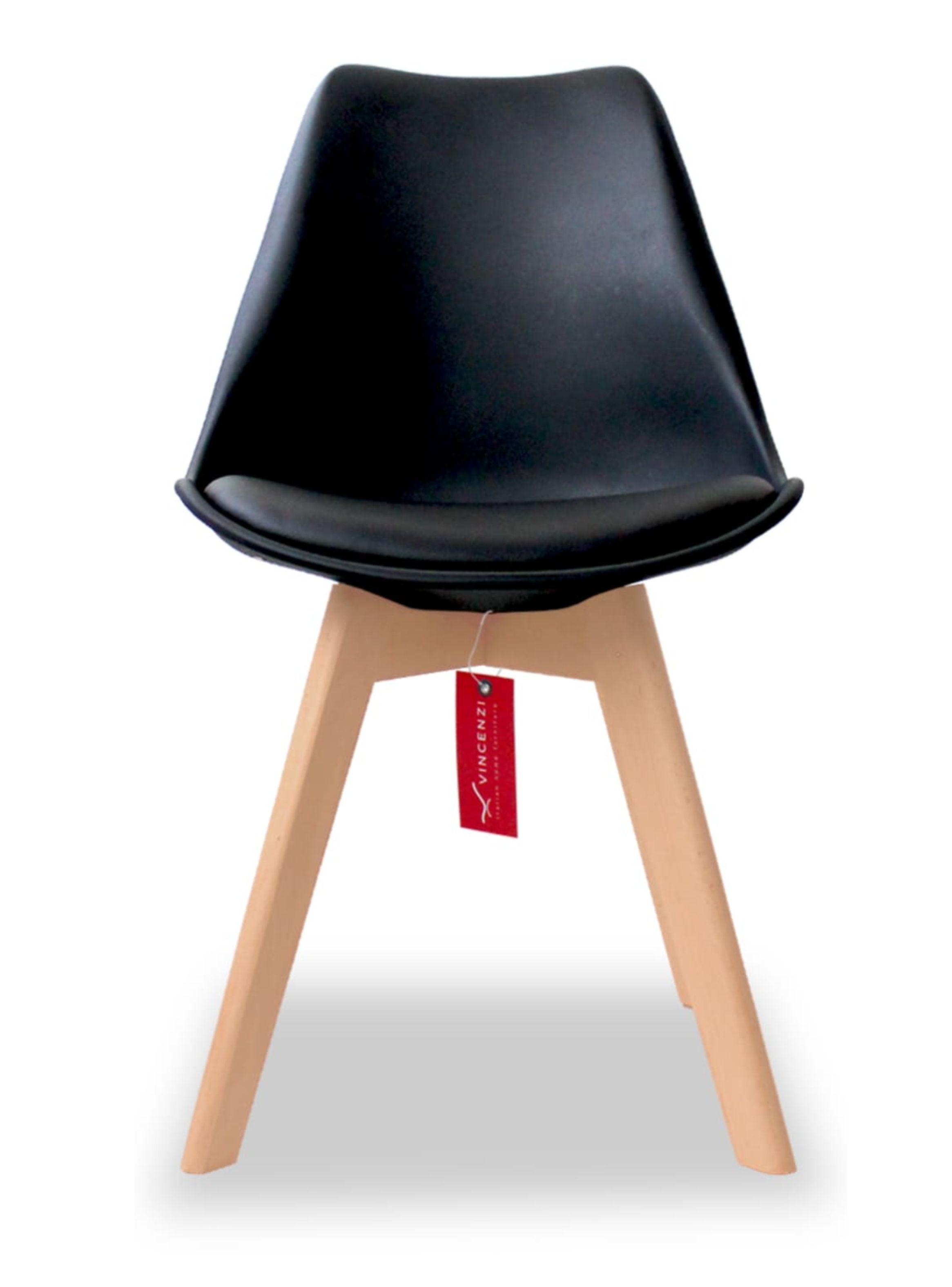 Pack de 4 sillas eames con cojín negras París-3