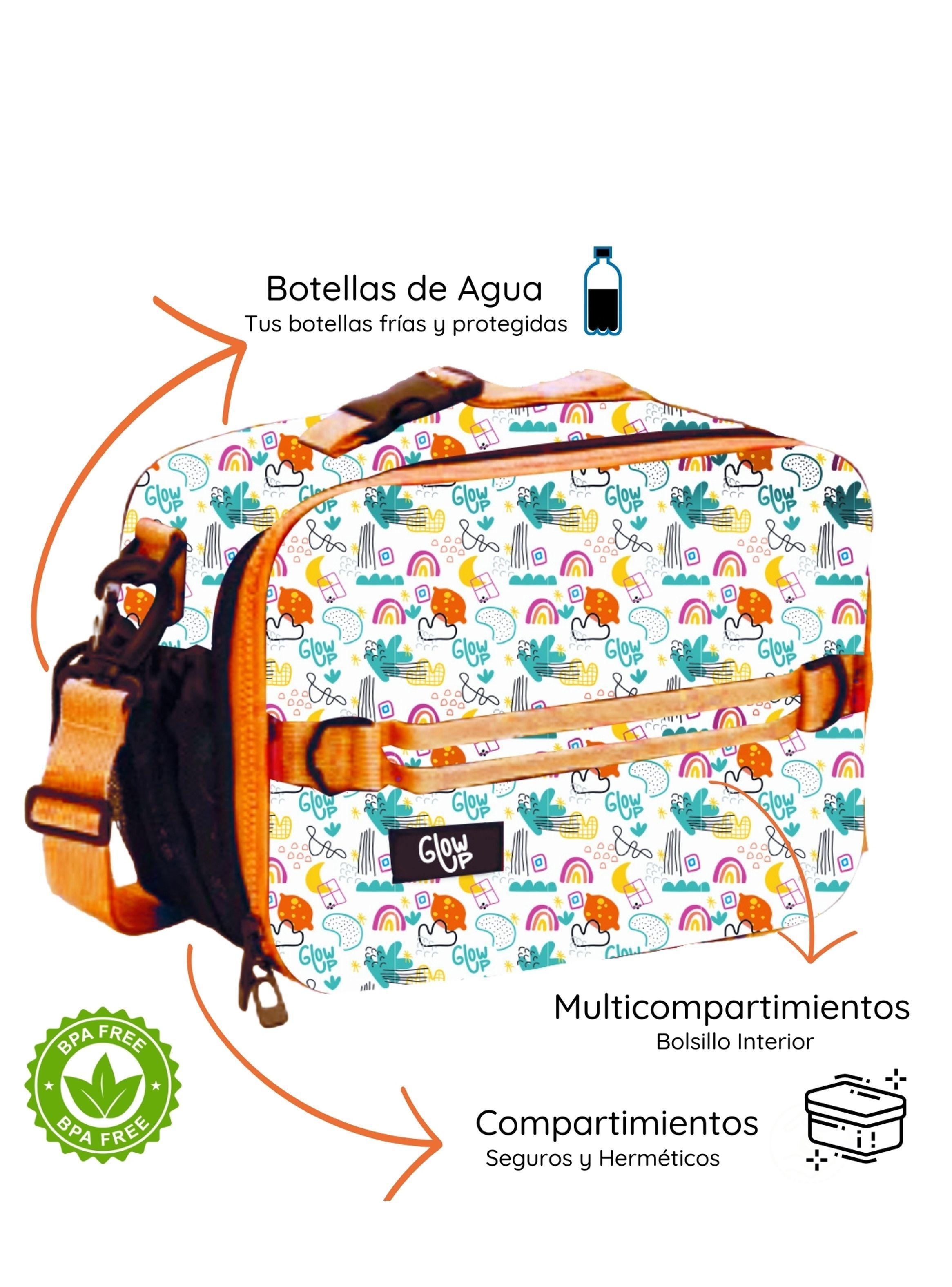 Lonchera térmica niño niña bolso almuerzo + morral Glowup-4