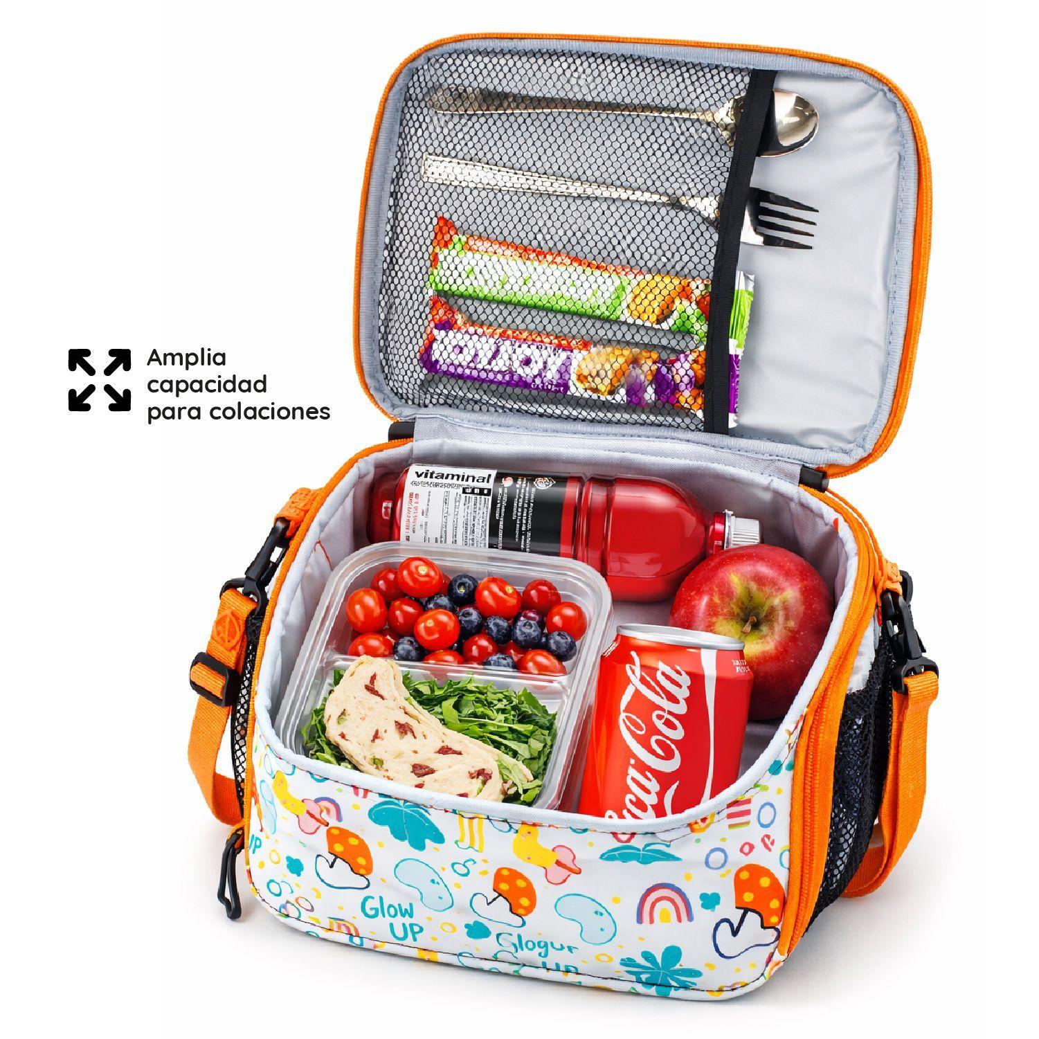 Lonchera térmica niño niña bolso almuerzo + morral Glowup-3
