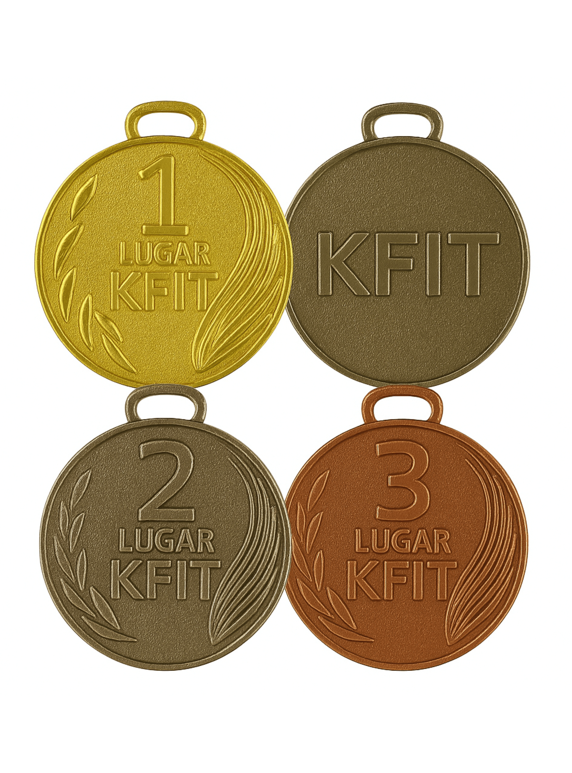 Pack 9 Medallas 350grs Deportivas Kfit Oro Plata Y Bronce-5