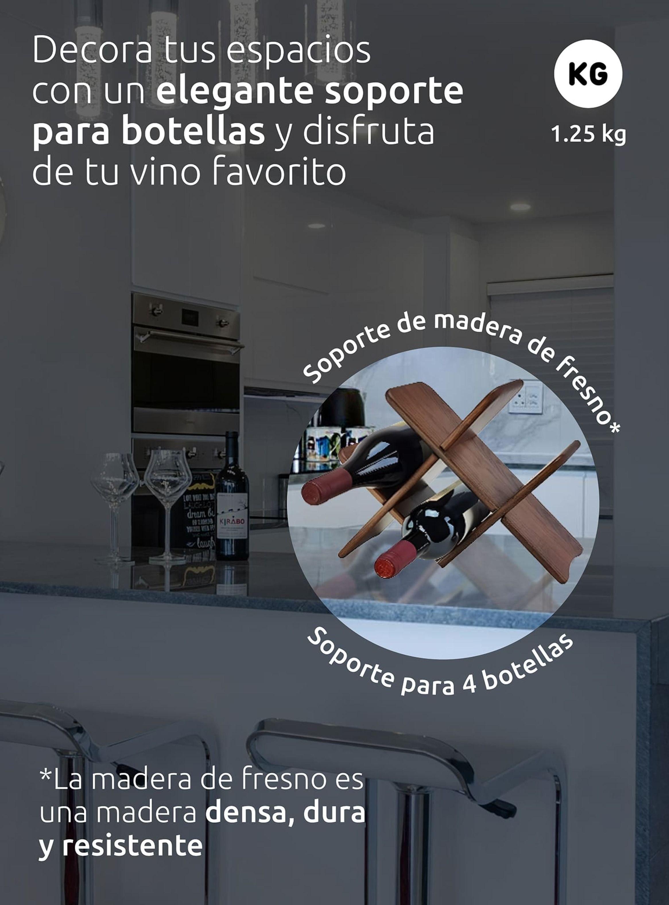 Soporte De Madera Para Mesa Tipo Cava Botellas Vino Rebajas-5