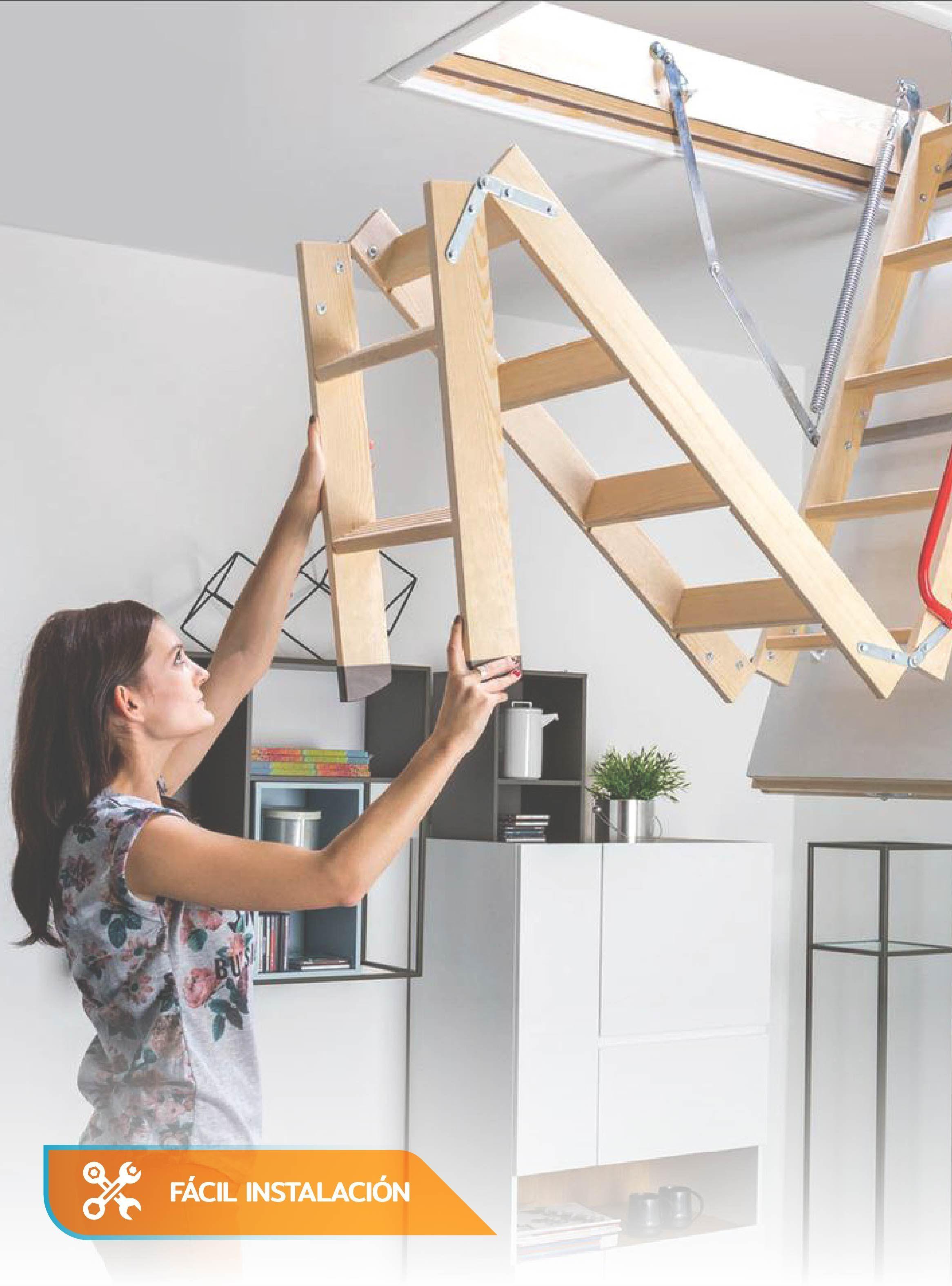 Escalera Ático de Madera Mansarda 70x120cm Homeclaf-5