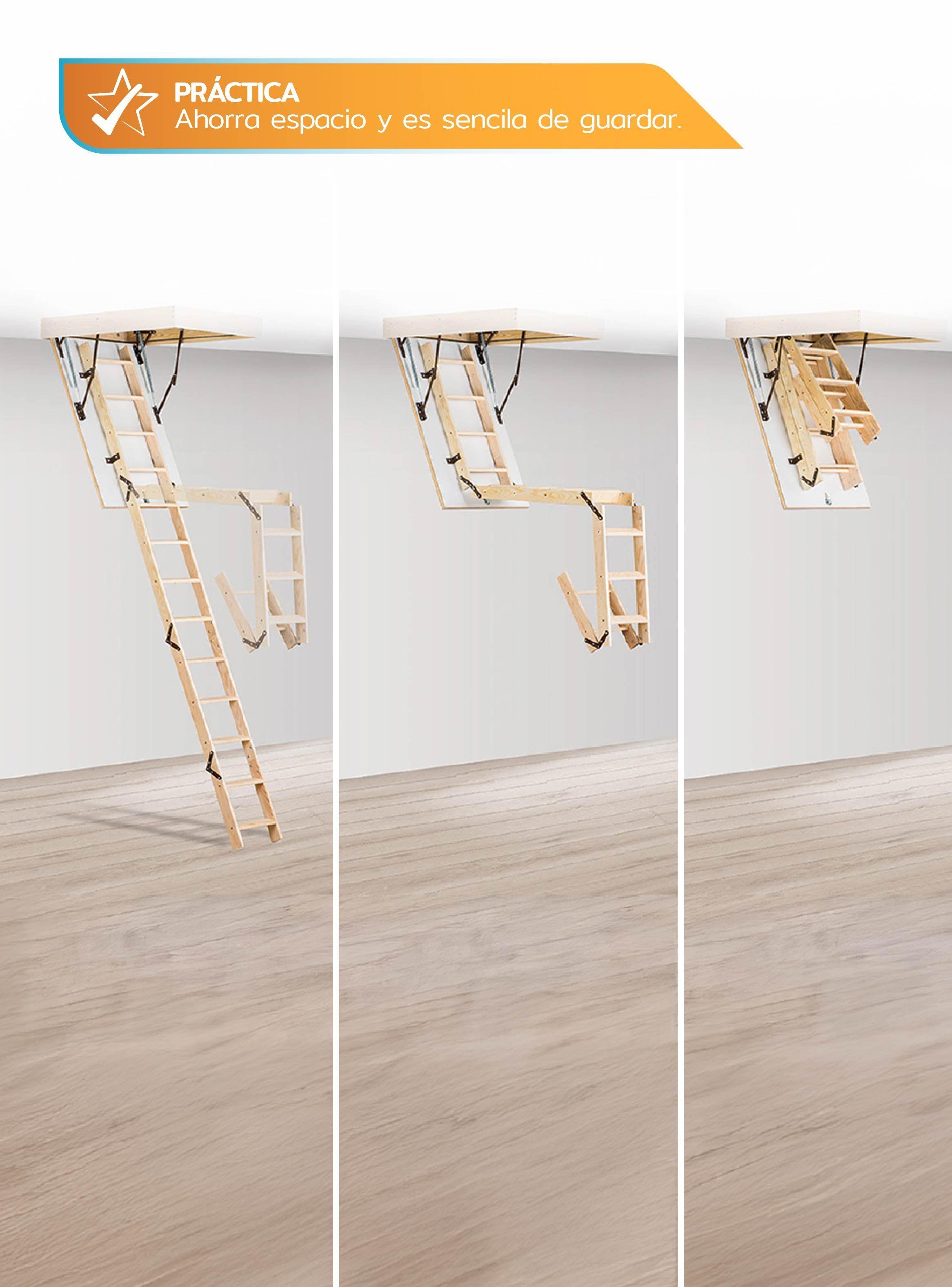 Escalera Ático de Madera Mansarda 70x120cm Homeclaf-6