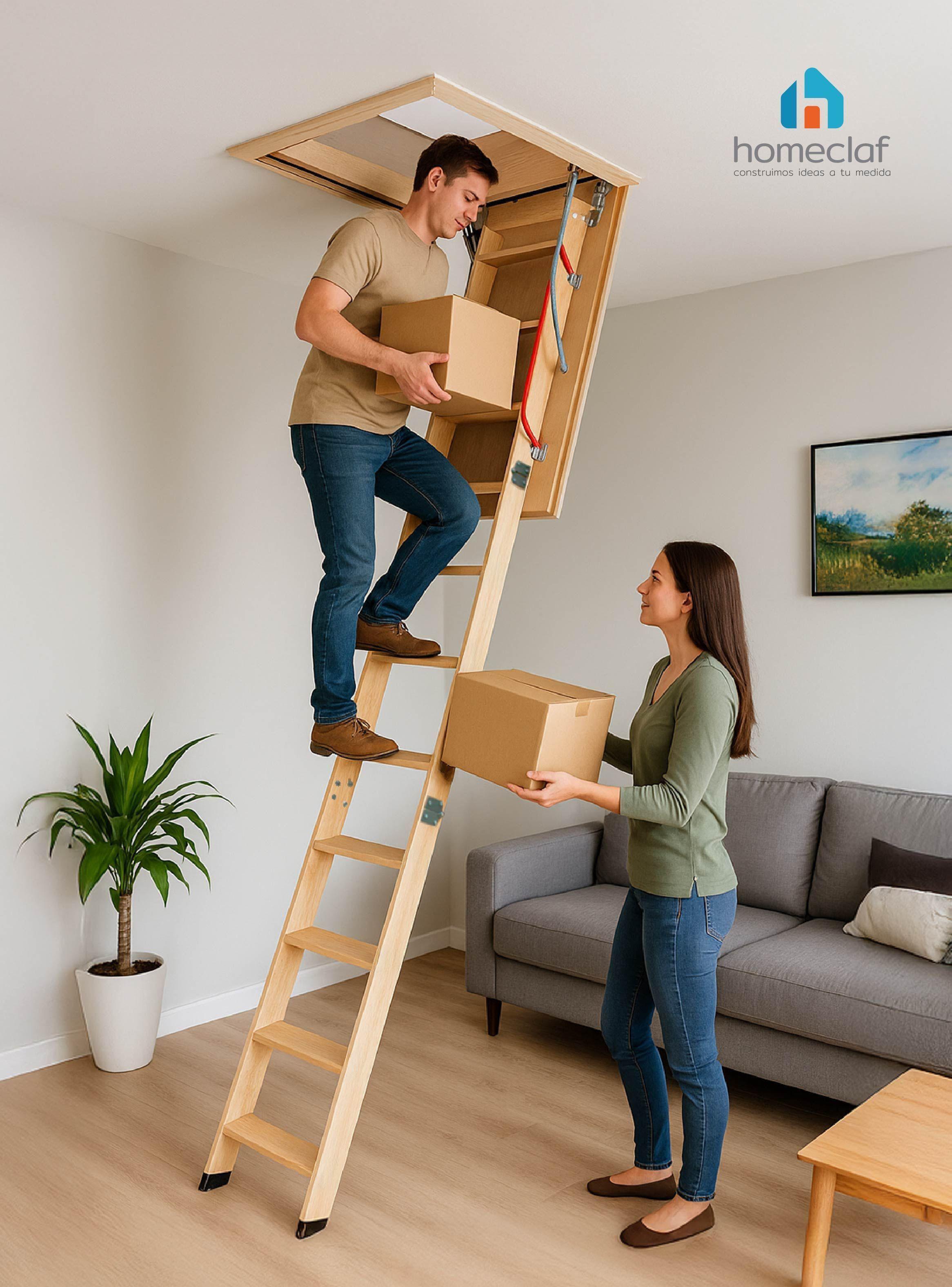 Escalera Ático de Madera Mansarda 70x120cm Homeclaf-7