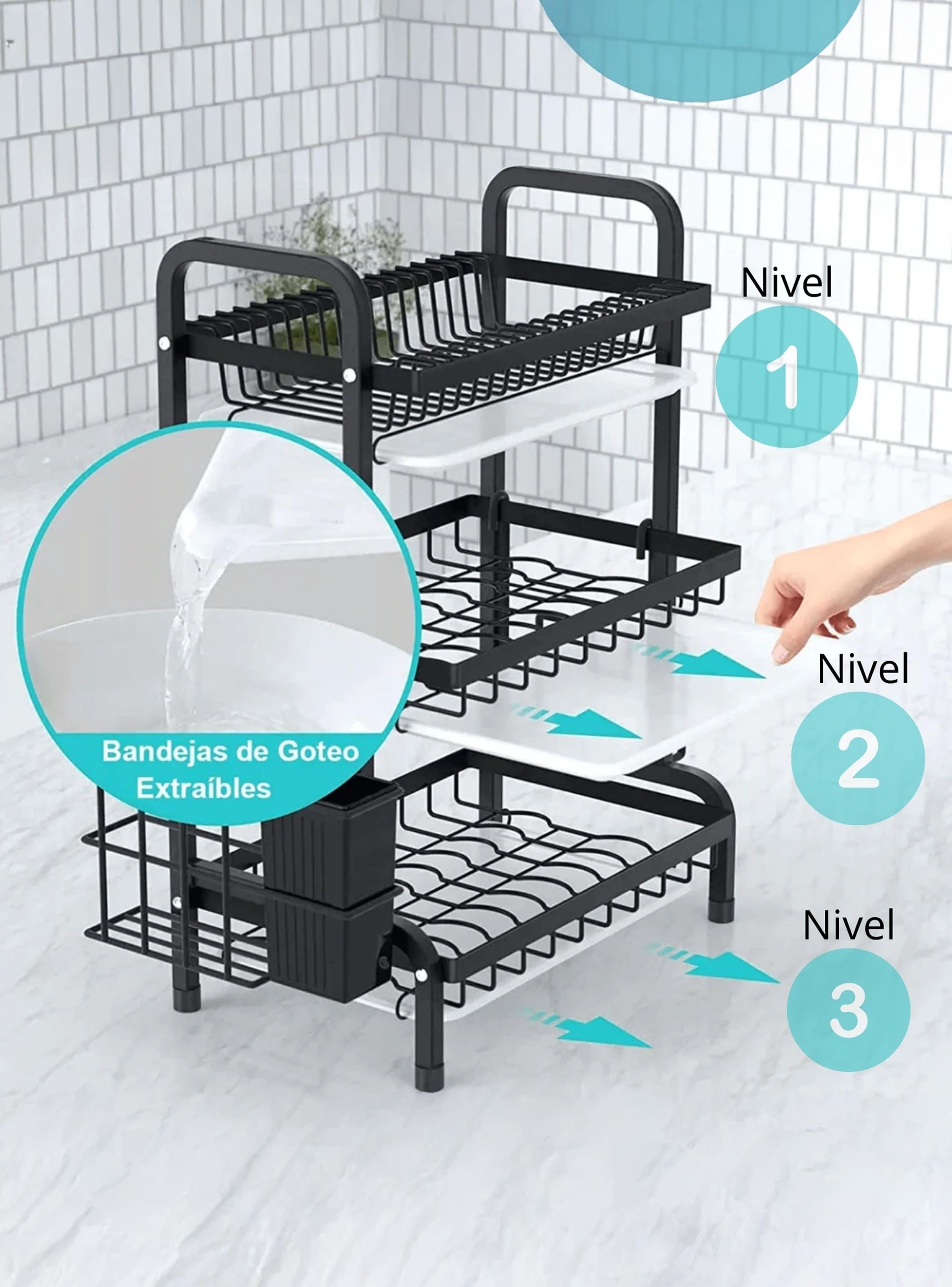 	
Escurridor Platos Secador Loza Inoxidable 3 Niveles-2