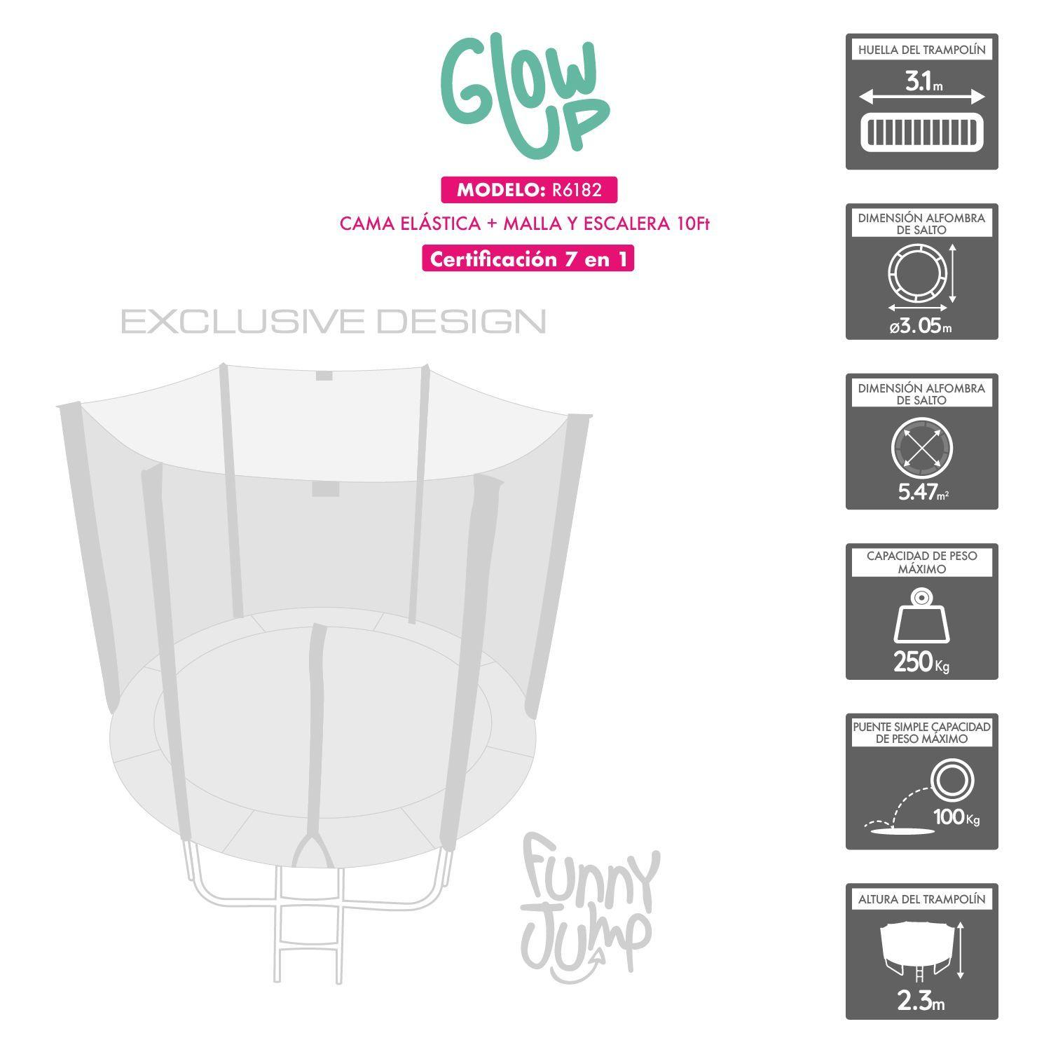 Cama Elástica Glowup 3,05 mt 10ft Edición Exclusiva P-2