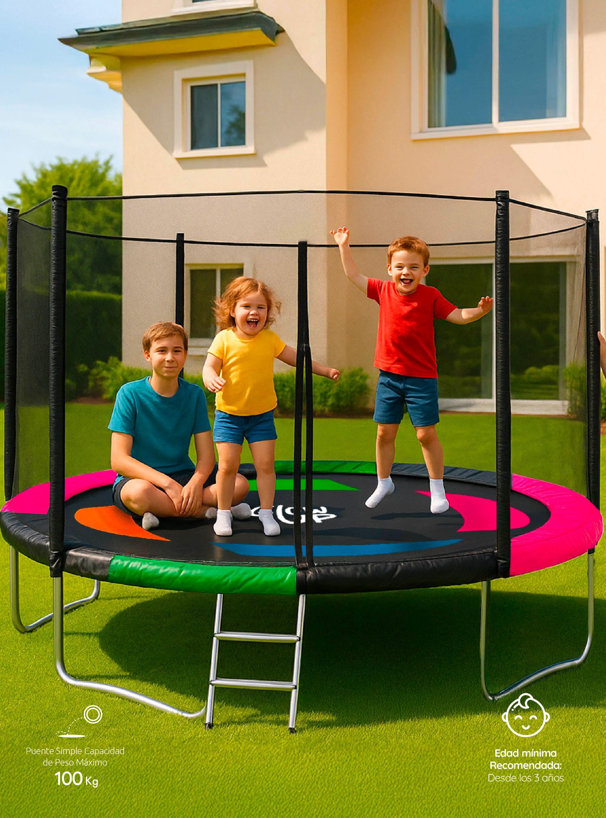 Cama Elástica 3,05 mts 10 ft GlowUp Edición Ltda Exclusiva P con Malla y escalera-7