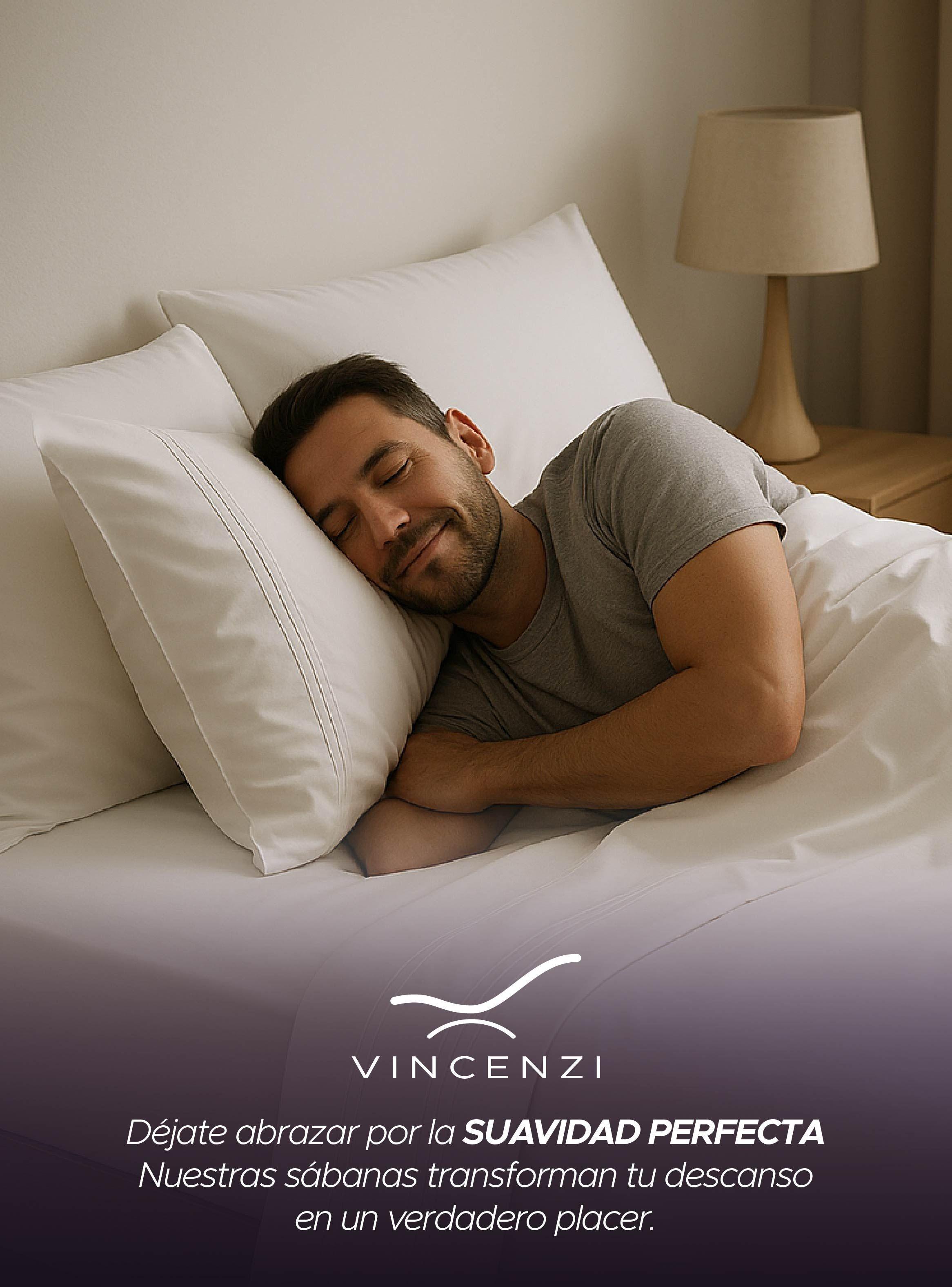Juego de Sábanas Blanco 1800 Hilos ultra suave Tamaño King Vincenzi -4