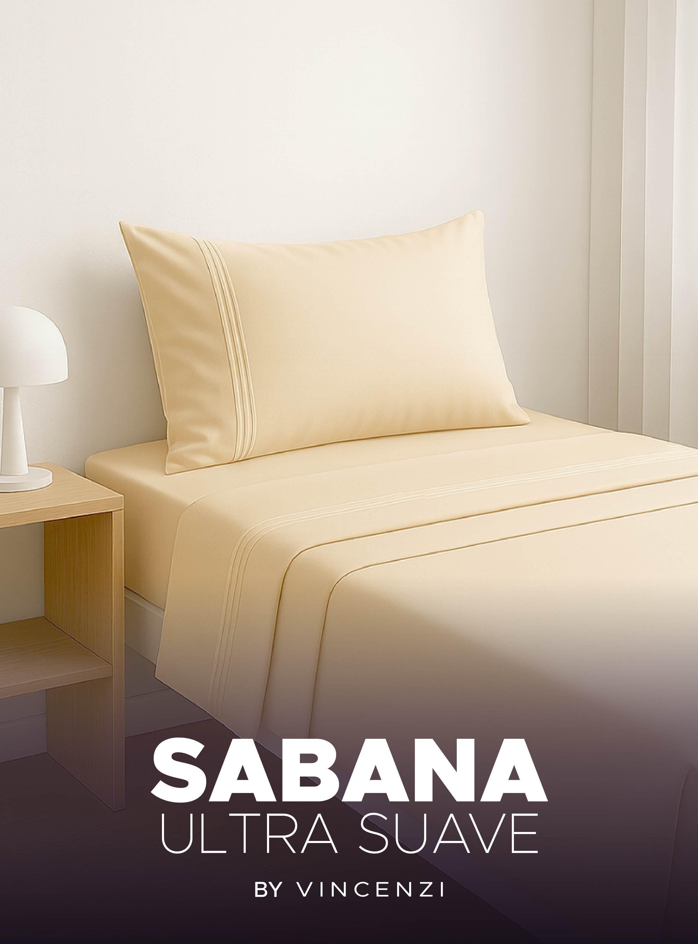Juego De Sábanas Beige 1800 Hilos Ultra Suave 1,5 Plazas Vincenzi-5